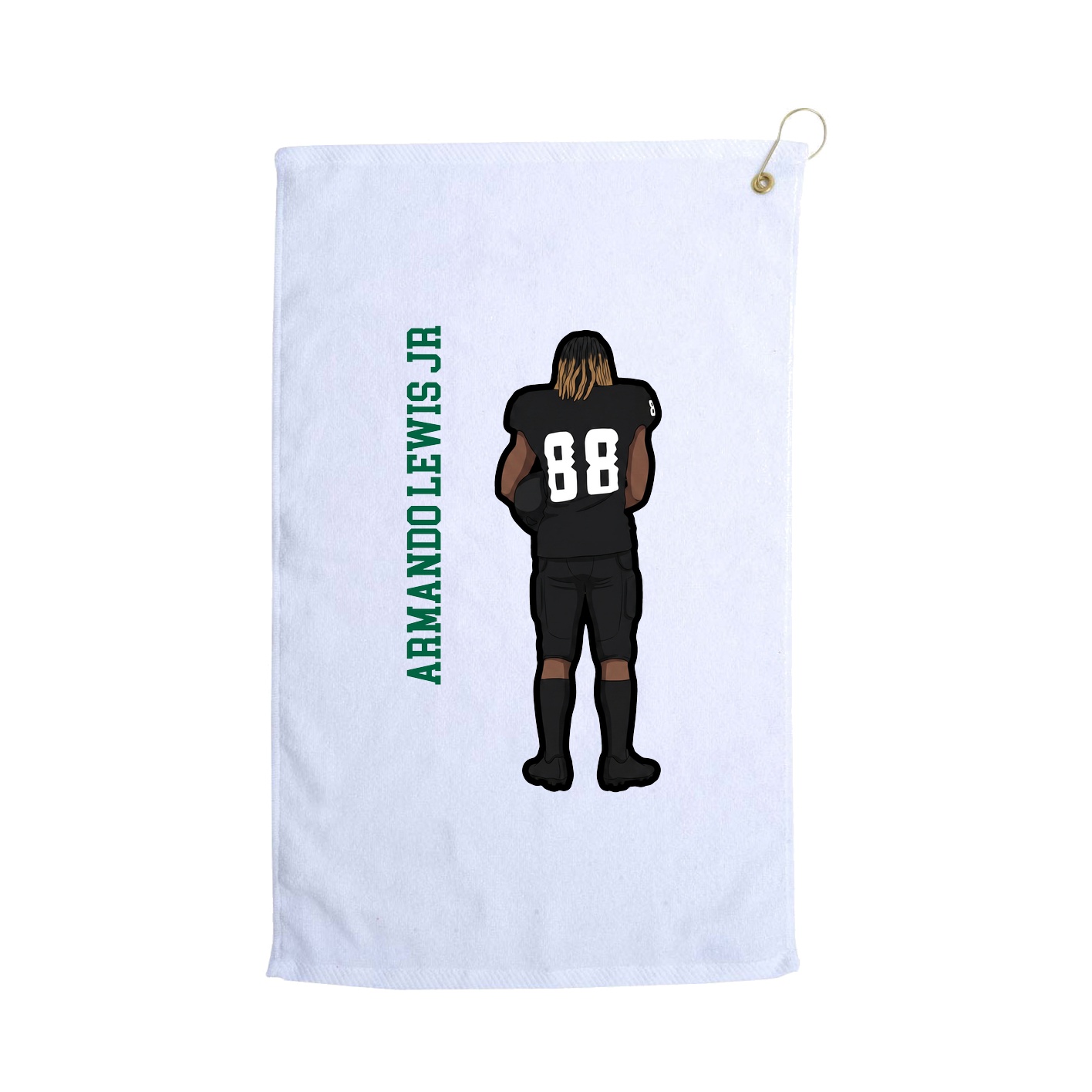 Golf Towel — Name Vertical in White