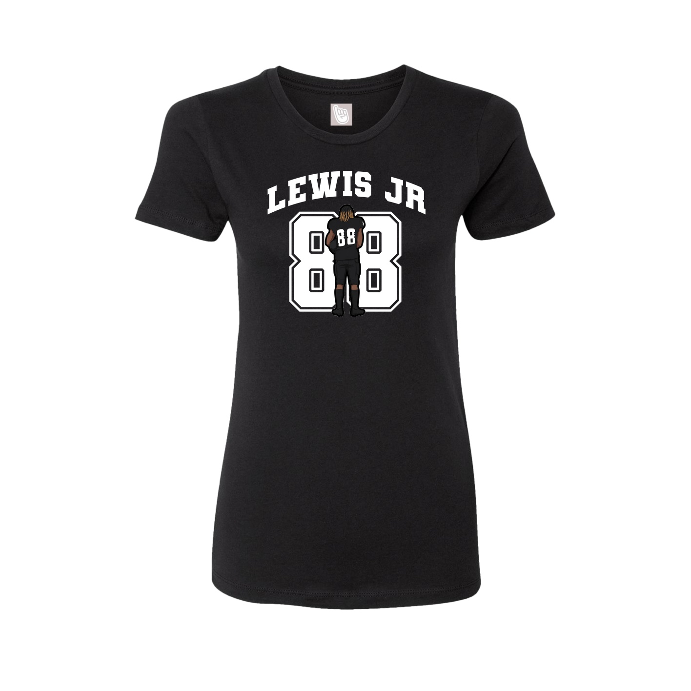 Fitted Women's Tee — Number in Black