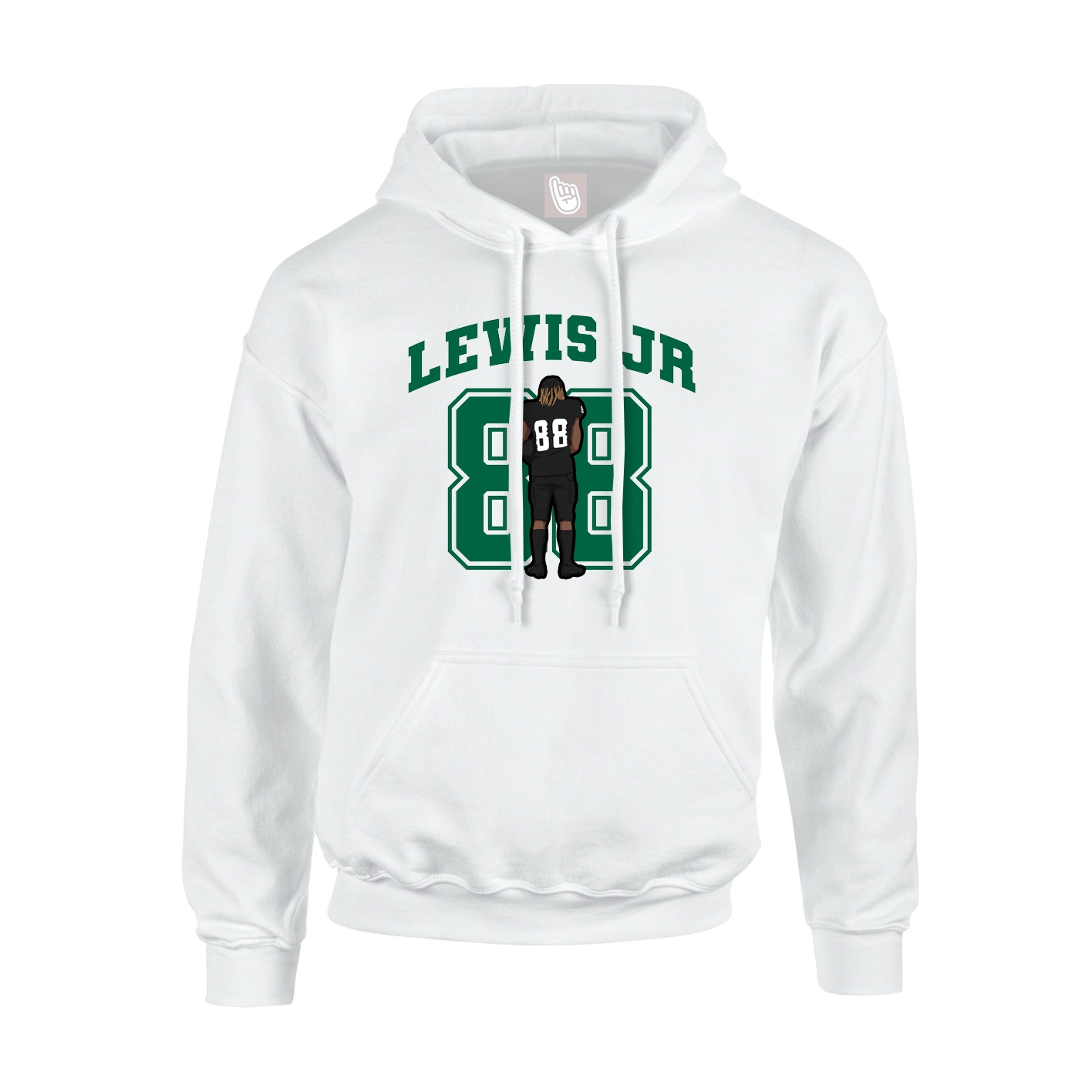 Youth Hoodie — Number in White