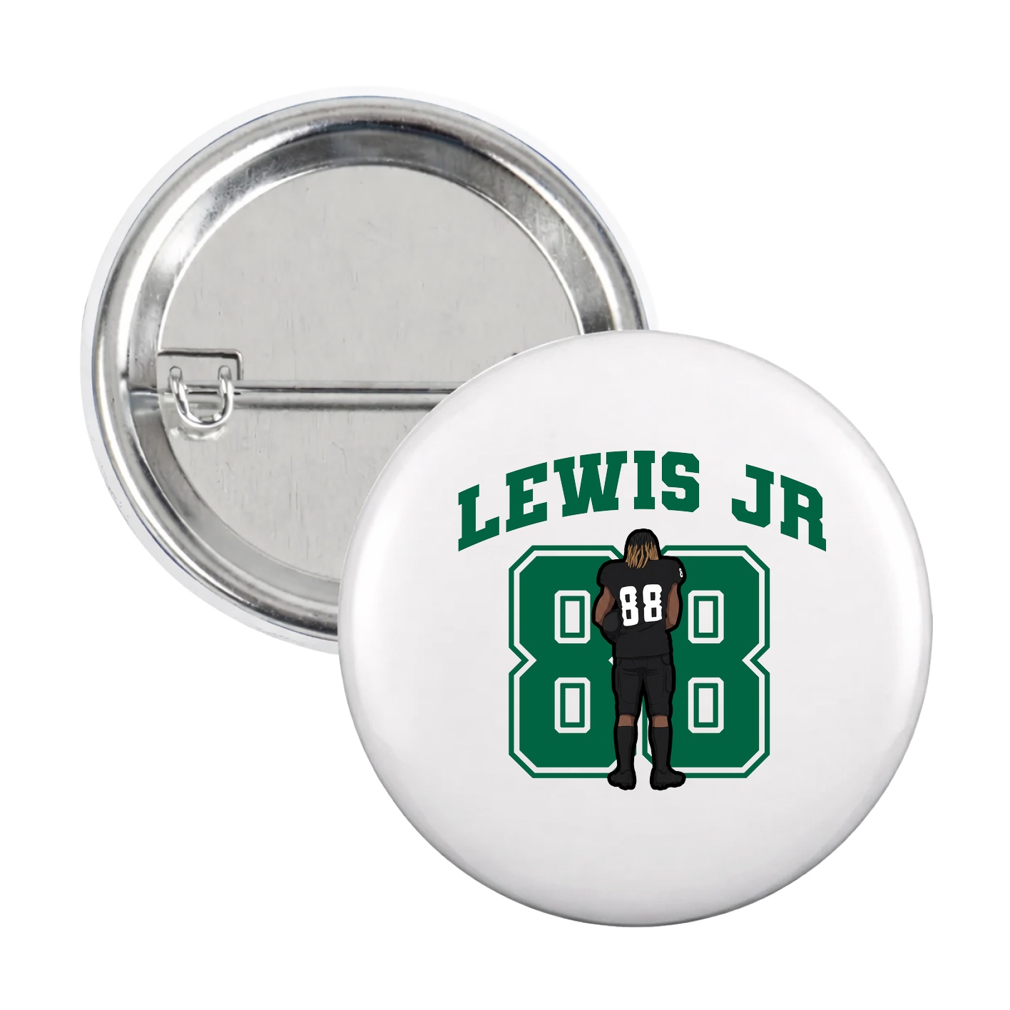 Game Day Button — Number in White