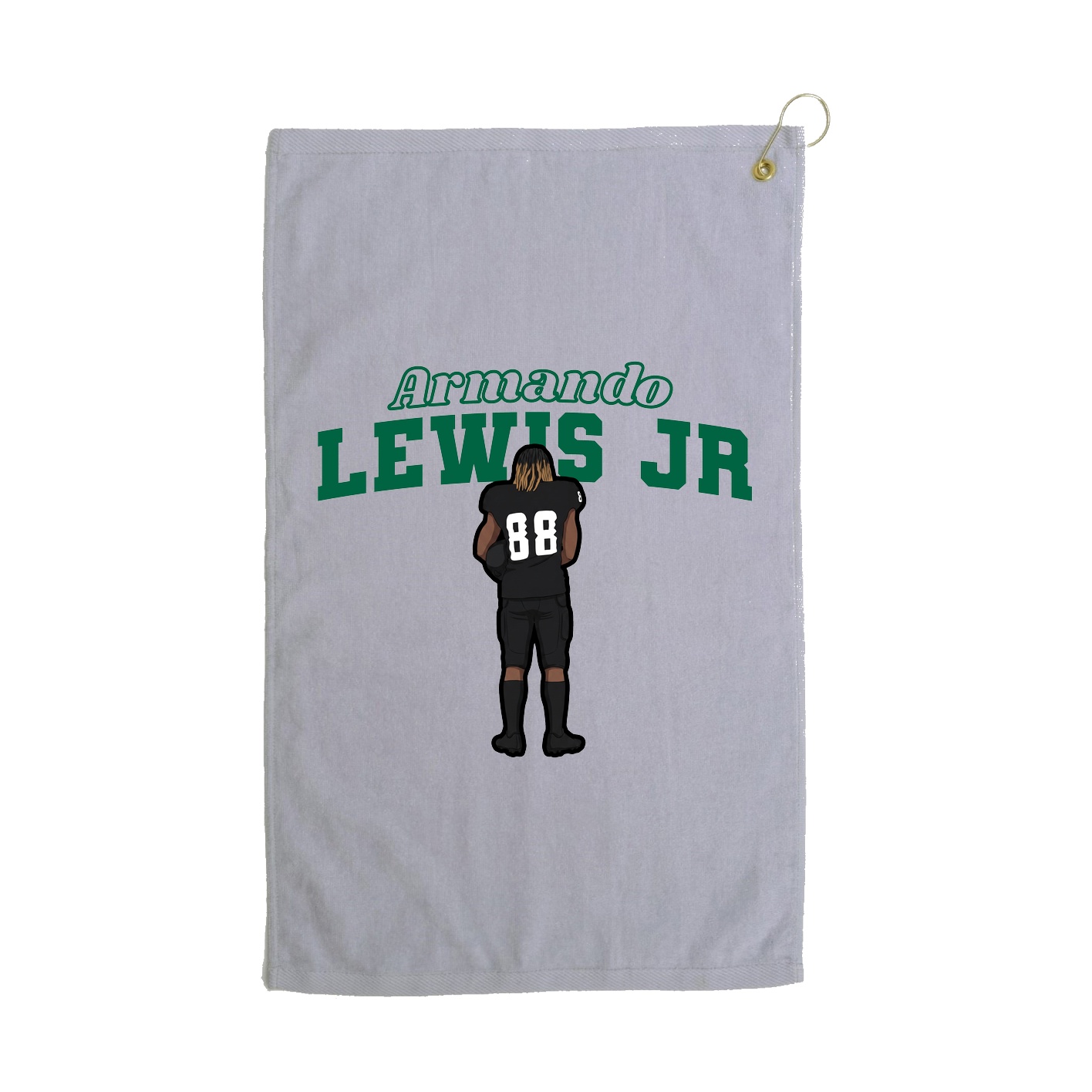Golf Towel — Name Arch in Grey