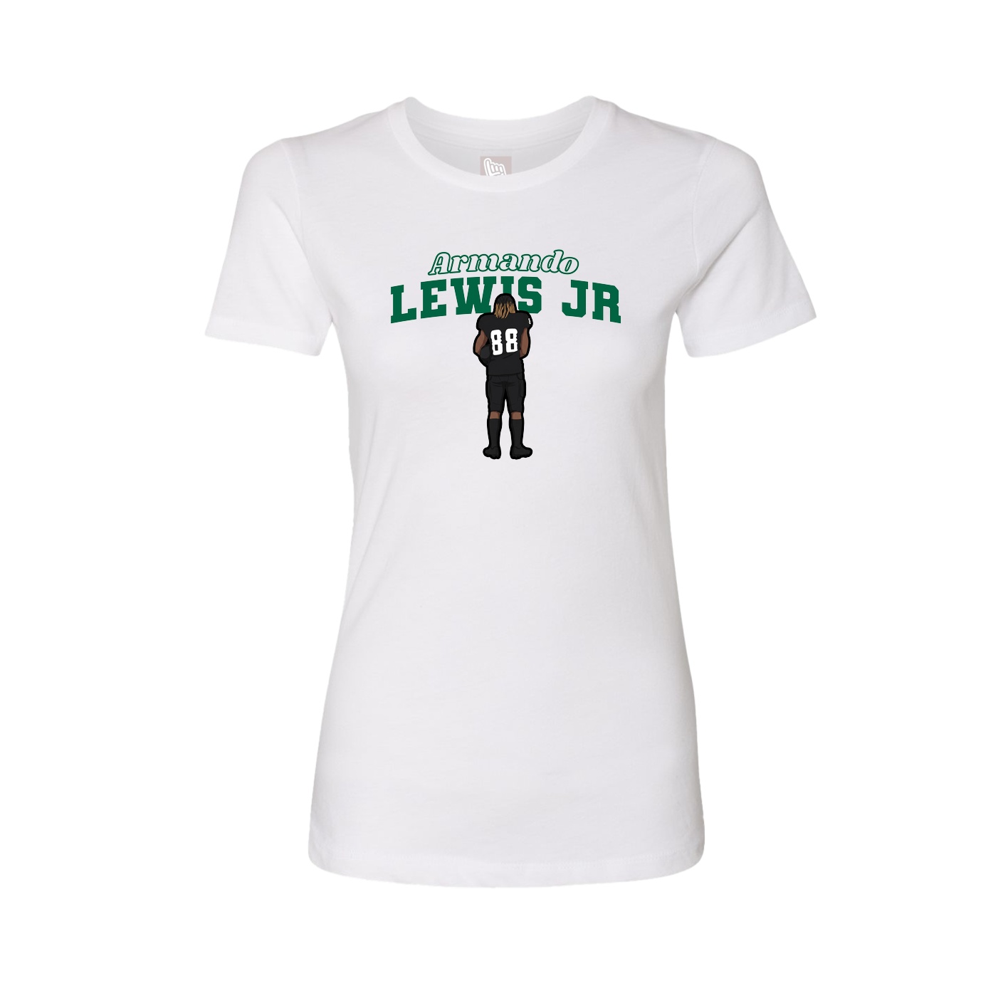 Fitted Women's Tee — Name Arch in White