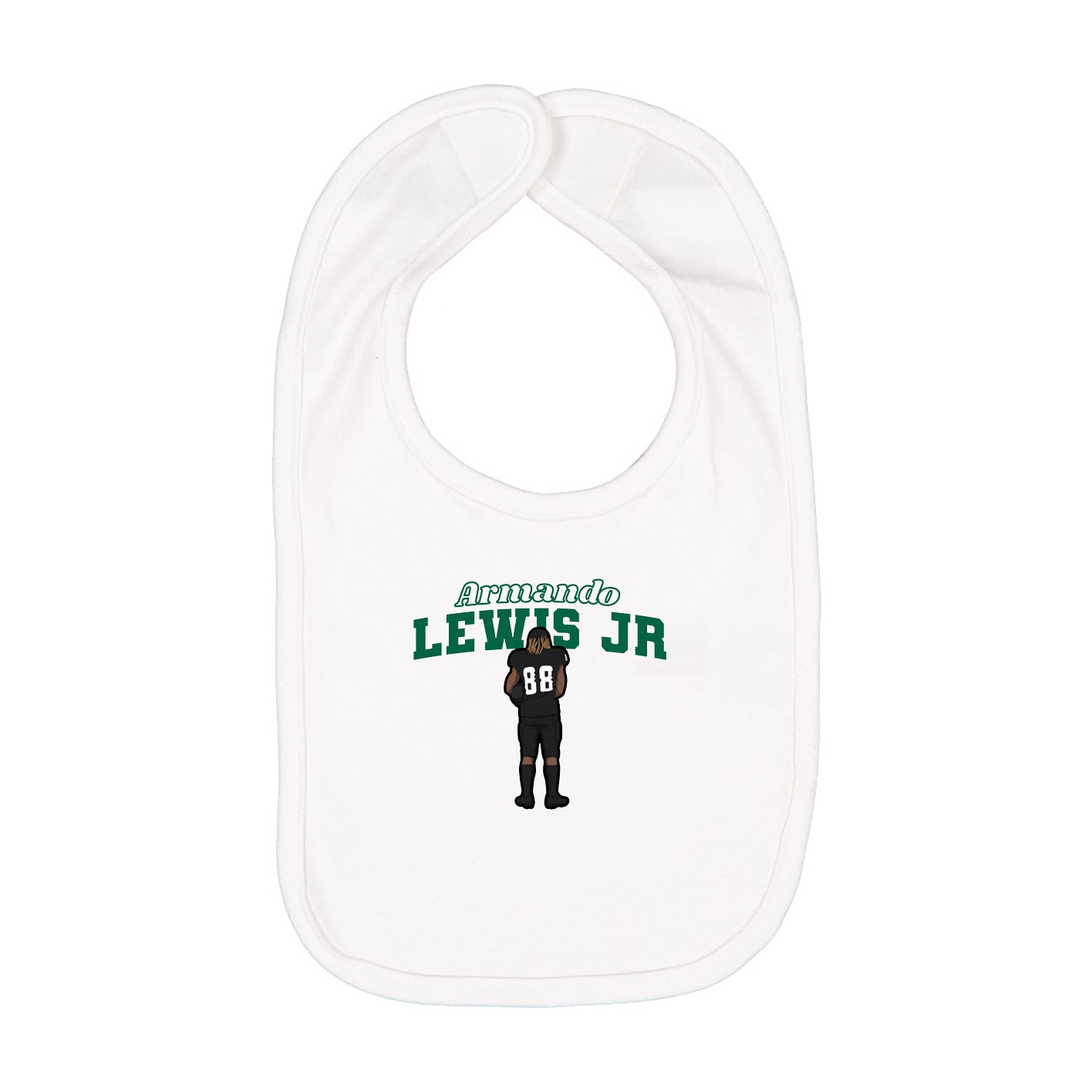 Infant Bib — Name Arch in White