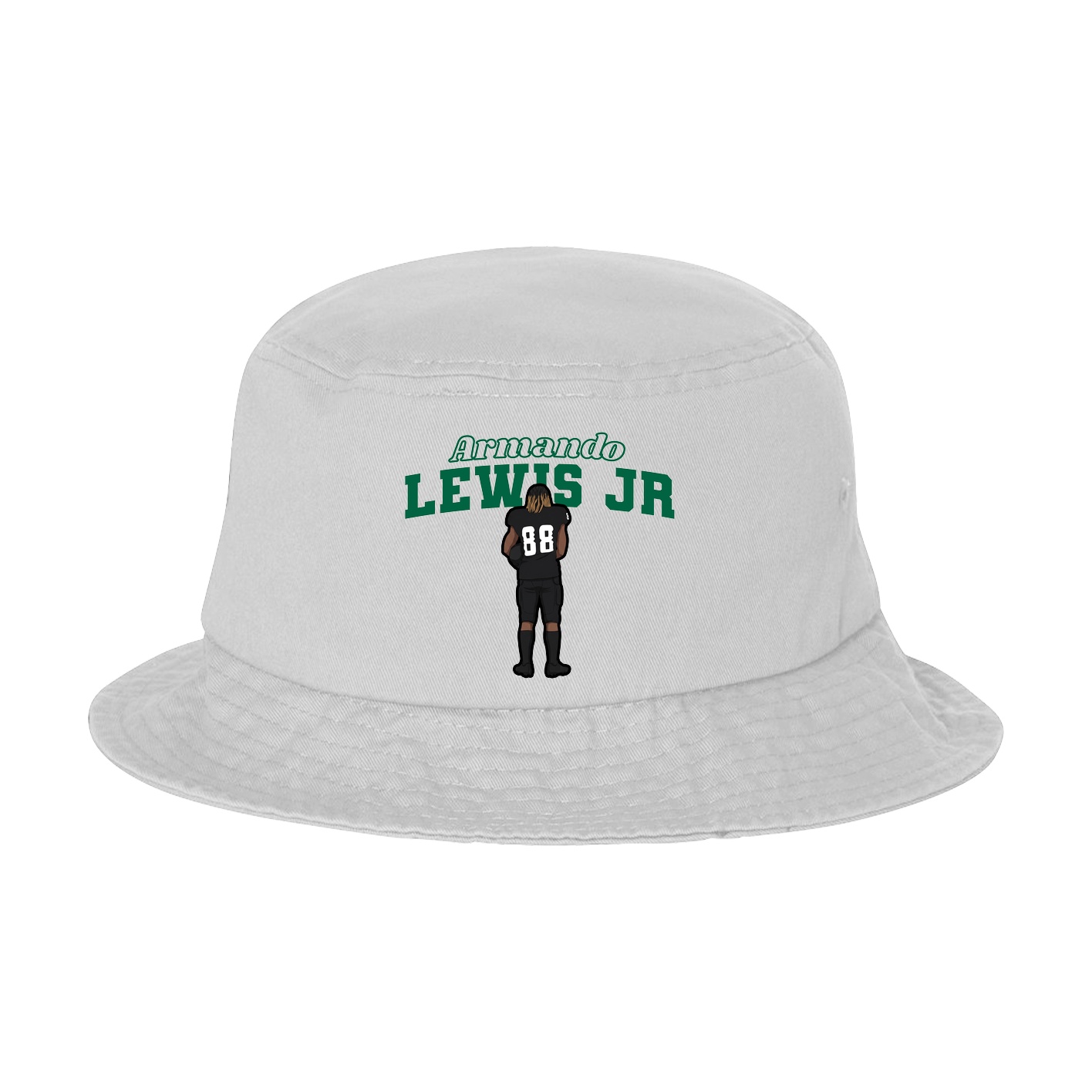 Bucket Cap — Name Arch in White