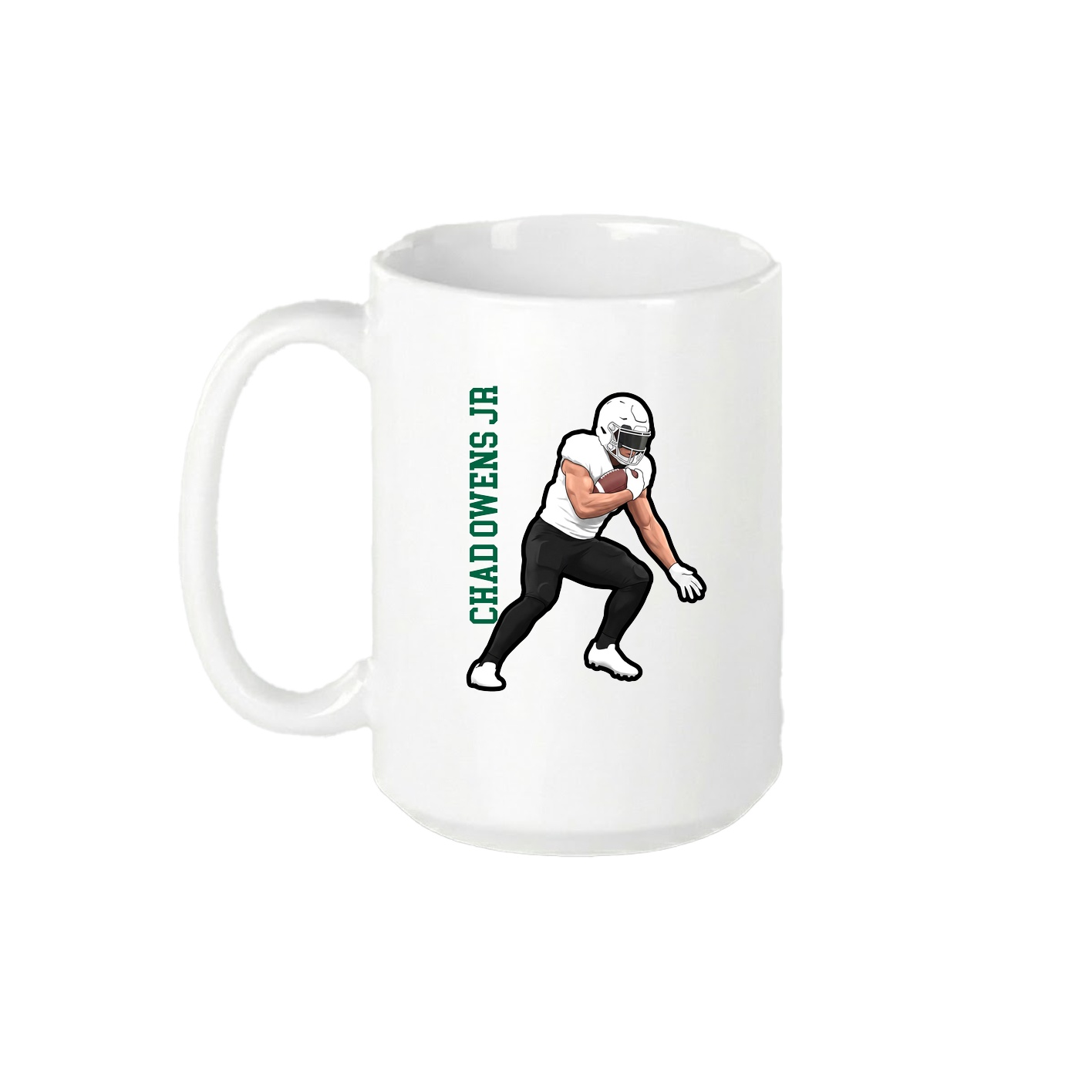 15oz Coffee Mug — Name Vertical in White
