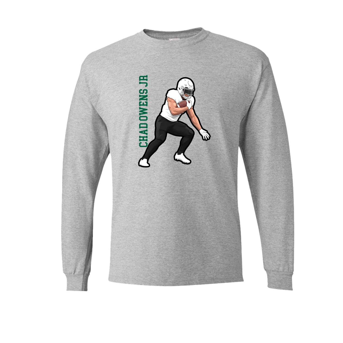 Long Sleeve Tee — Name Vertical in Grey