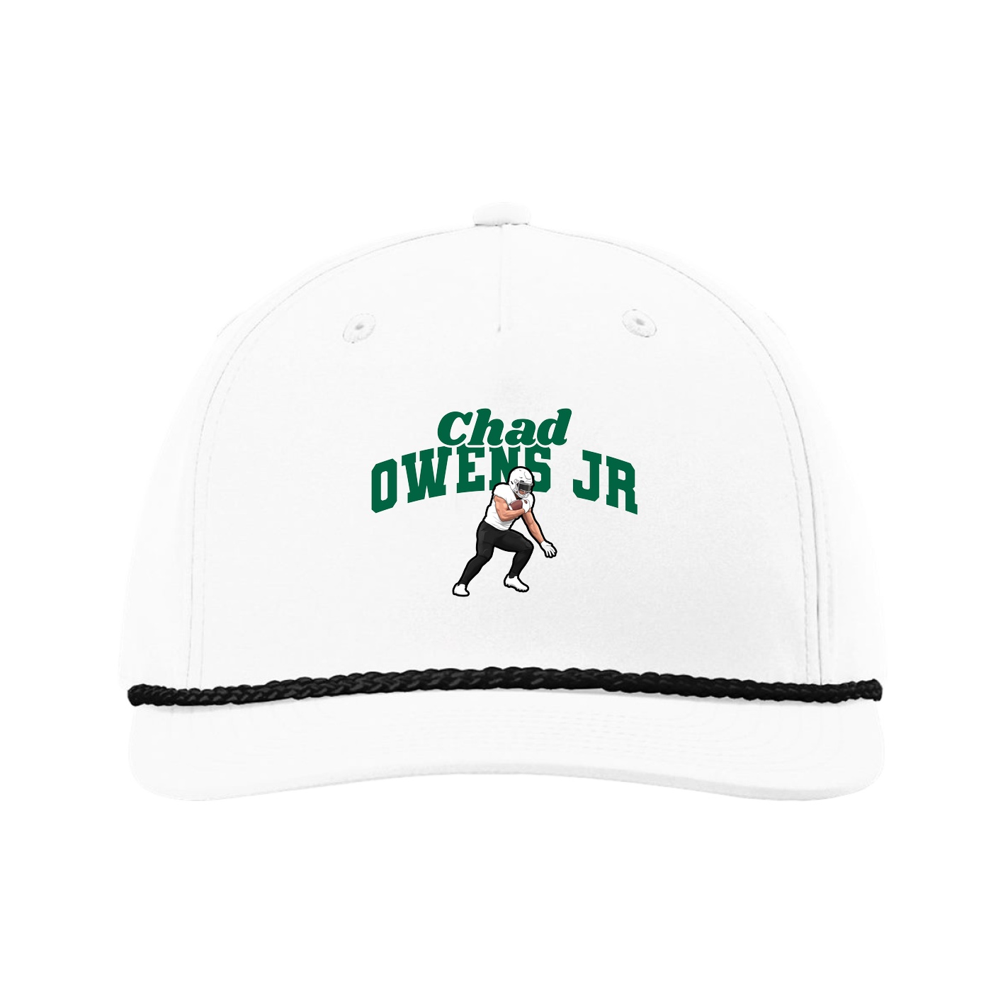 Five-Panel Classic Rope Cap — Signature Arch in White