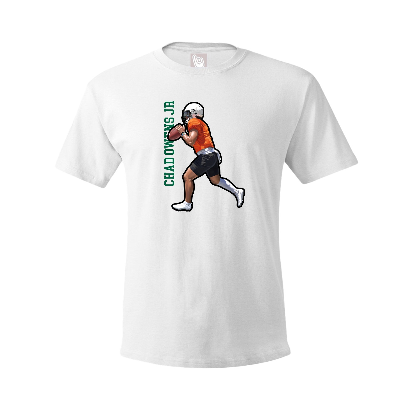 Youth Tee — Name Vertical in White