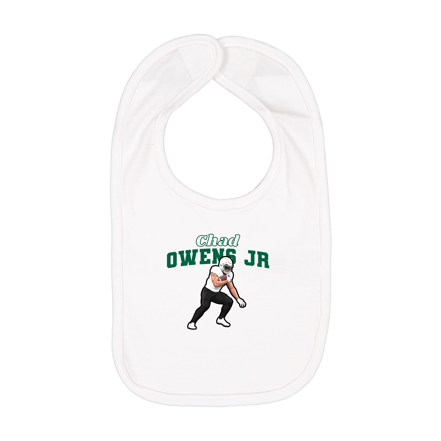 Infant Bib — Name Arch in White