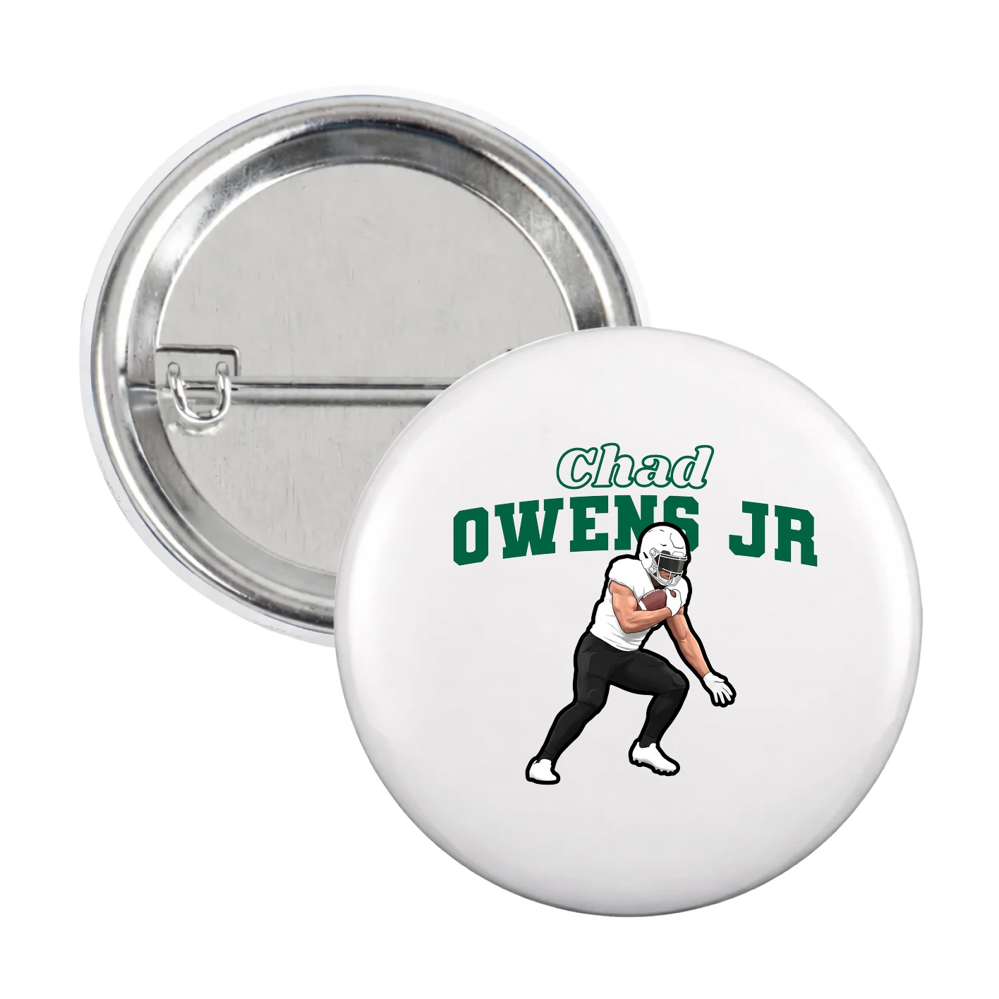 Game Day Button — Name Arch in White
