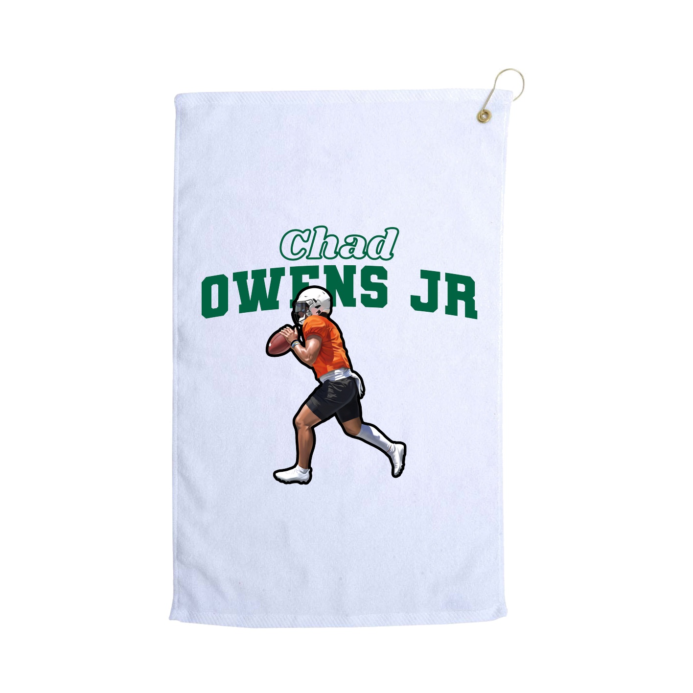 Golf Towel — Name Arch in White