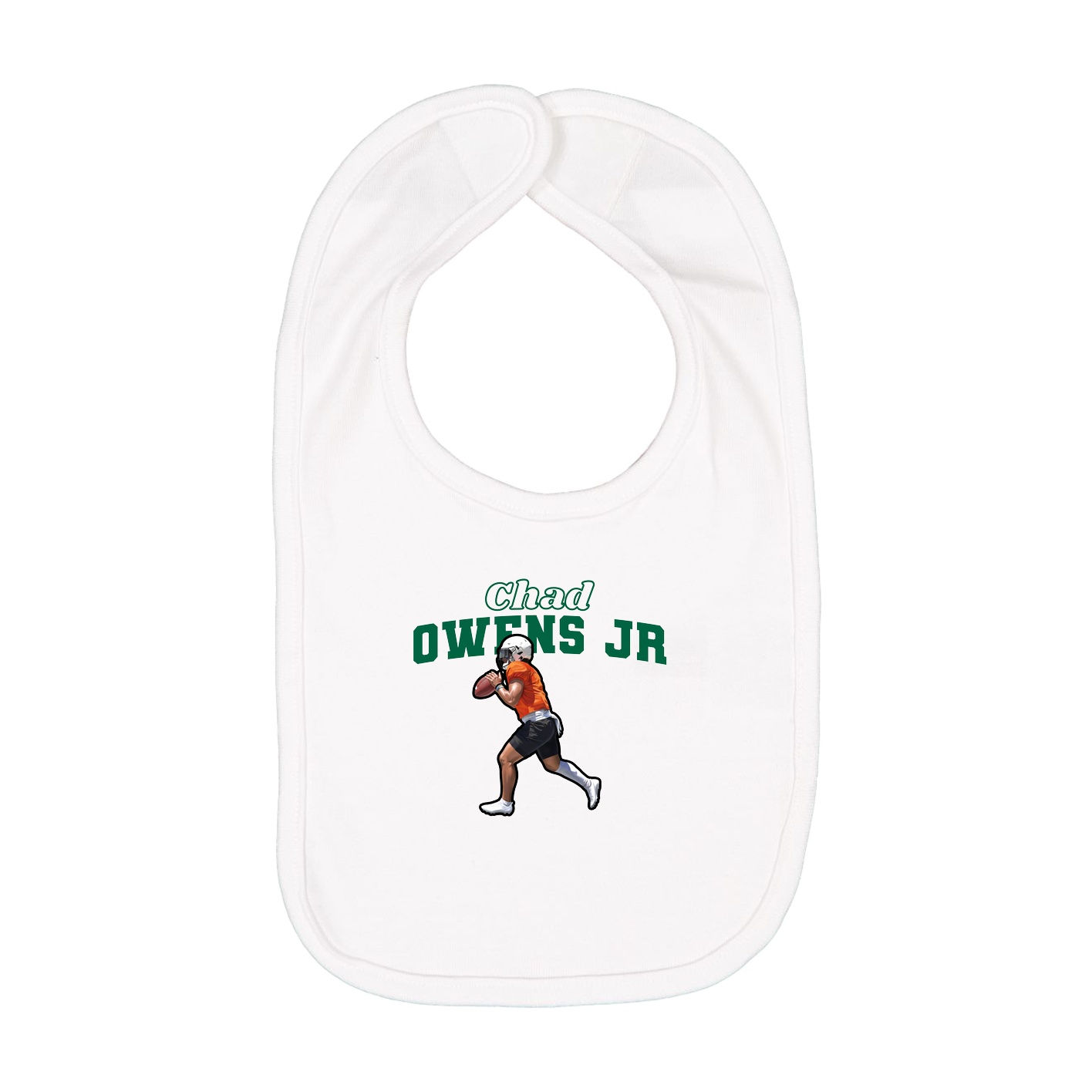 Infant Bib — Name Arch in White