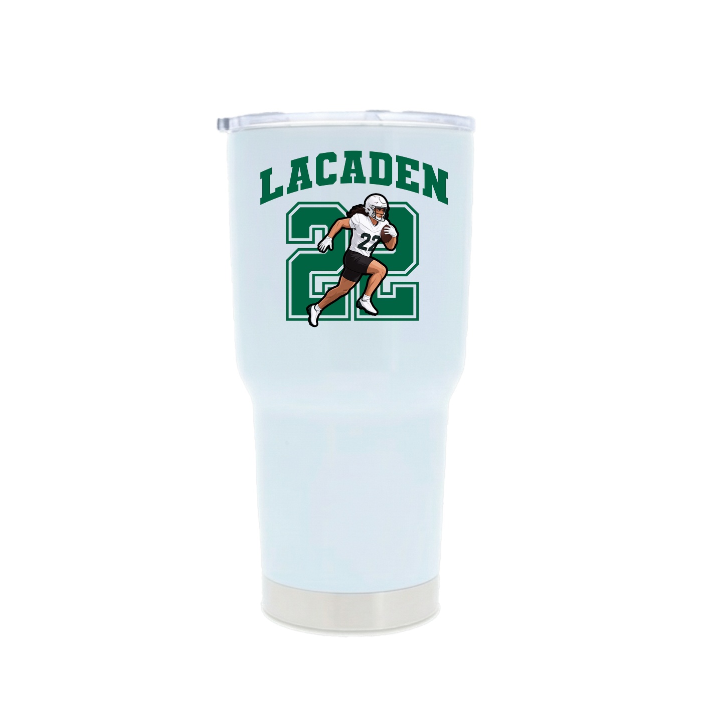 30oz Stainless Steel Tumbler — Number in White