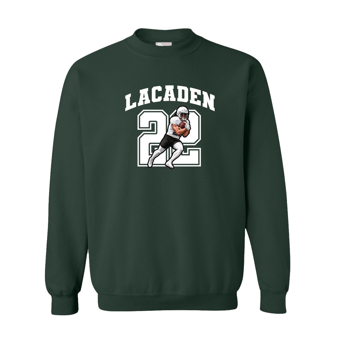 Fleece Crew — Number in Green