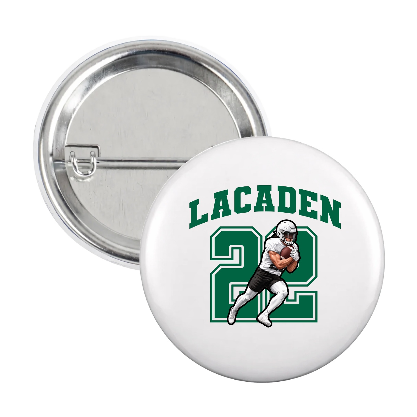 Game Day Button — Number in White