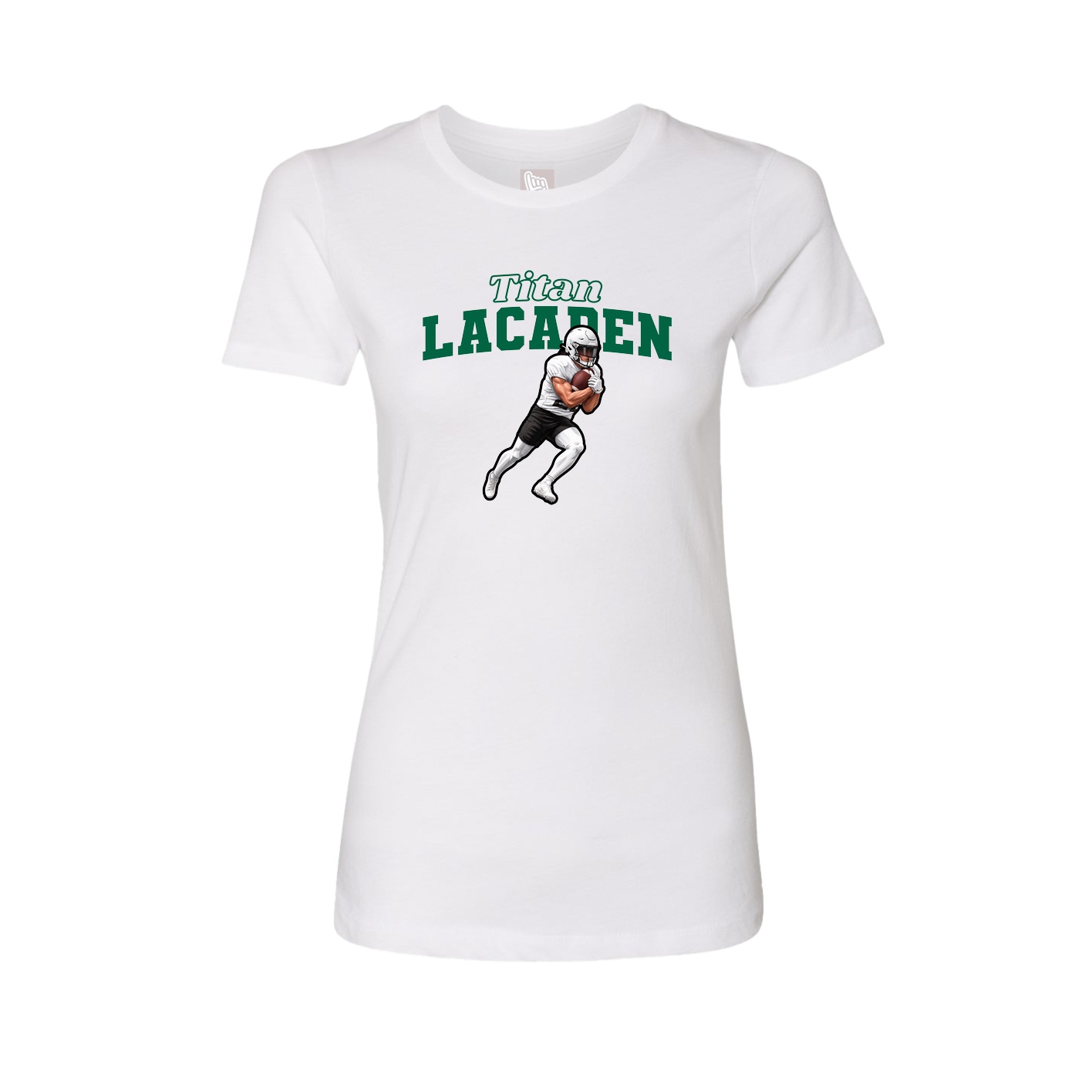 Fitted Women's Tee — Name Arch in White