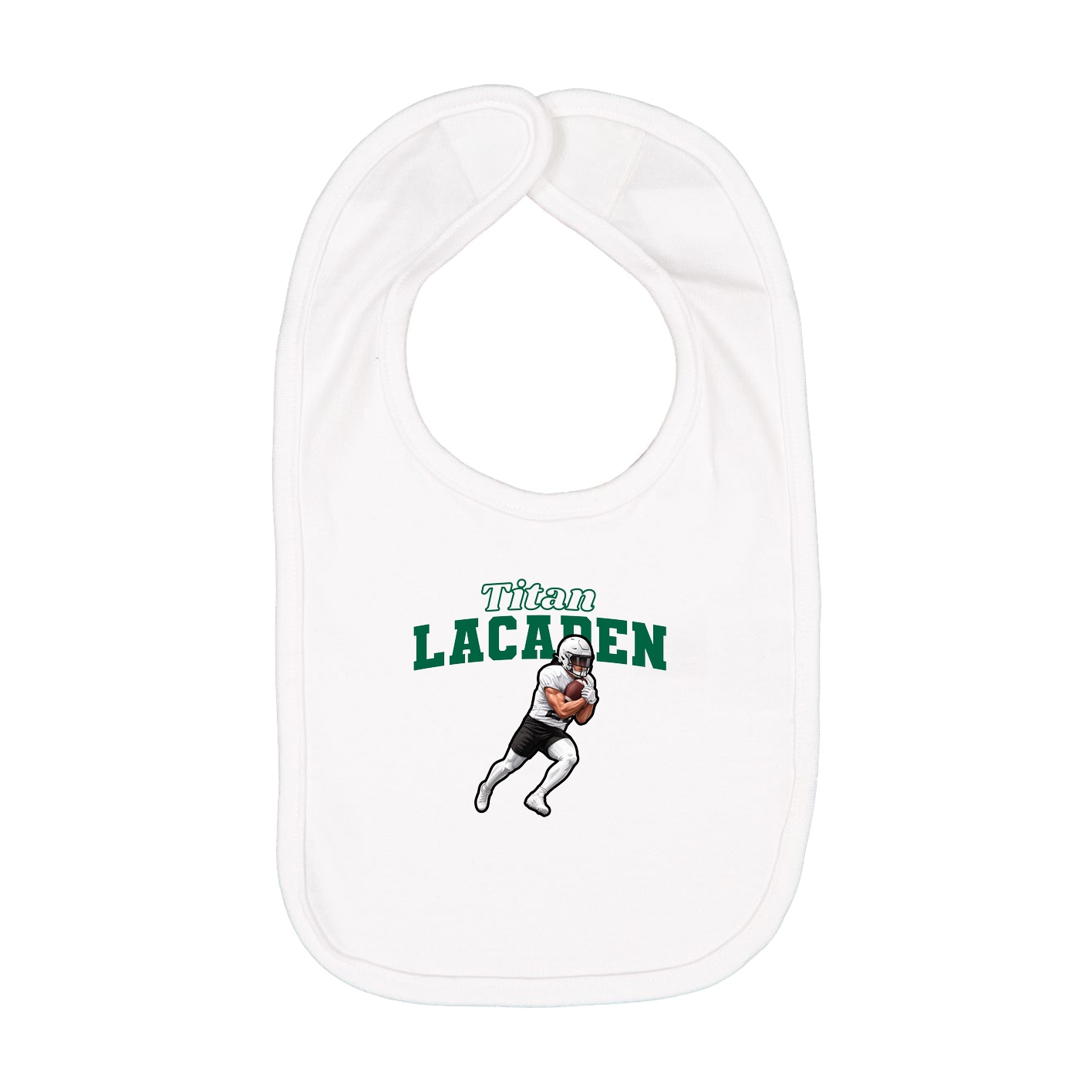 Infant Bib — Name Arch in White