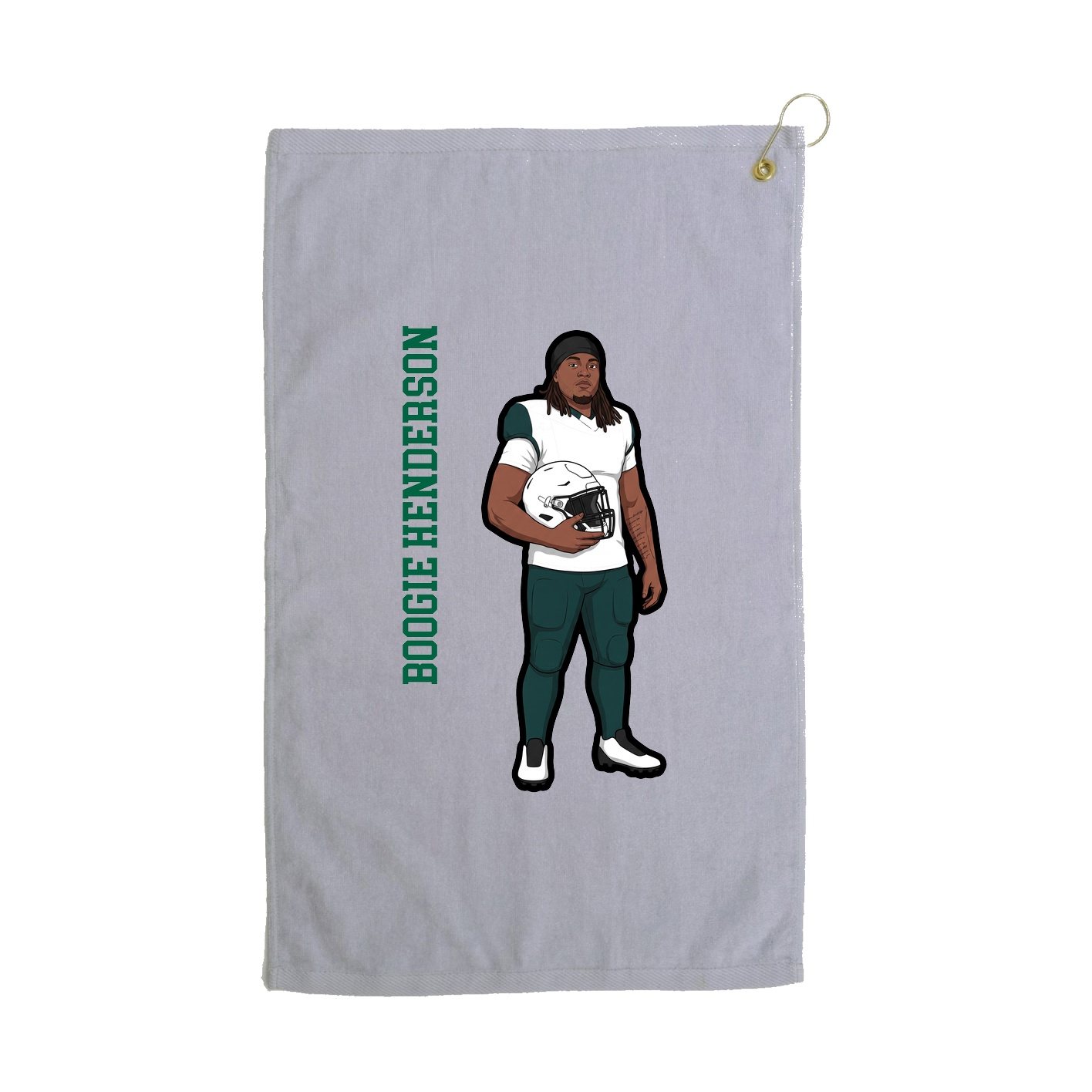 Golf Towel — Name Vertical in Grey