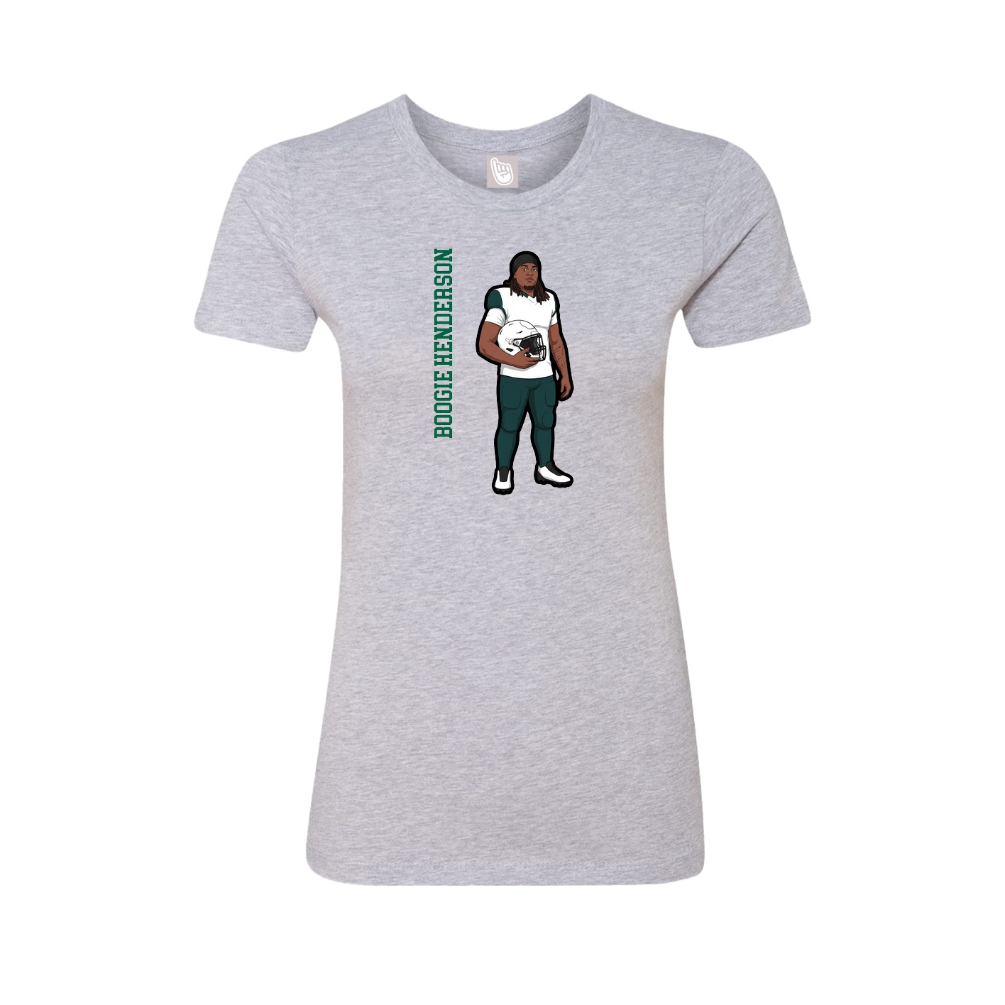 Fitted Women's Tee — Name Vertical in Grey