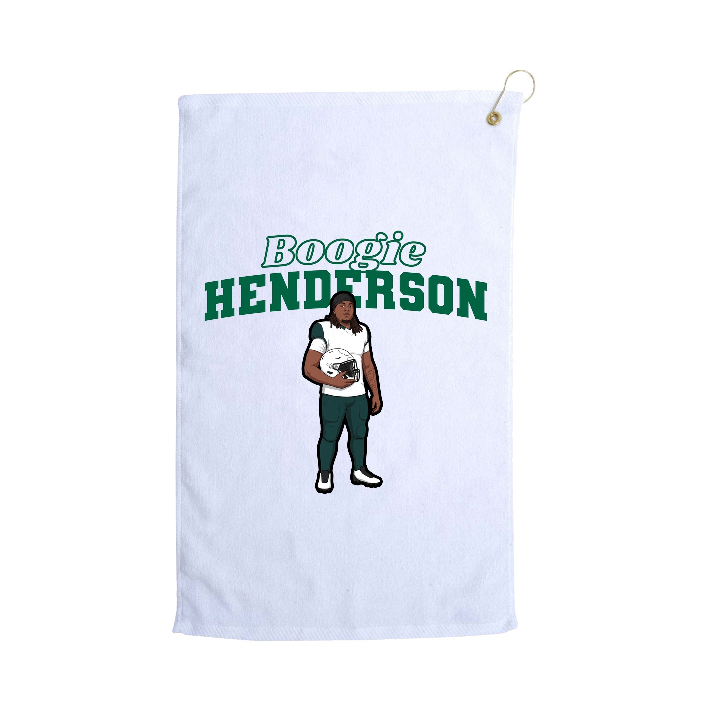 Golf Towel — Name Arch in White
