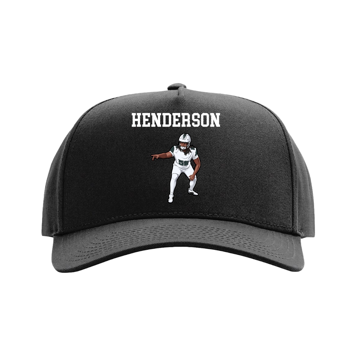 Full Fabric Five-Panel Champ Cap — Shirsey in Black