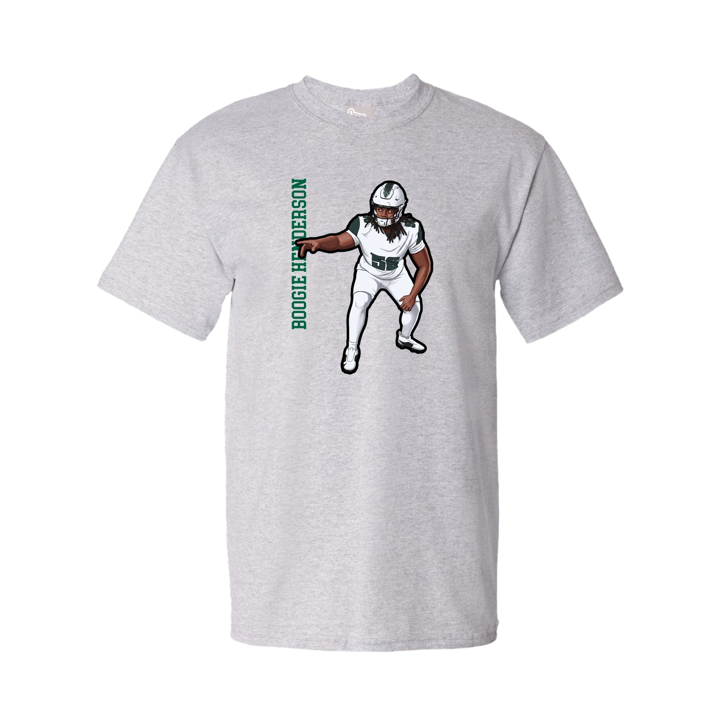 Youth Tee — Name Vertical in Grey