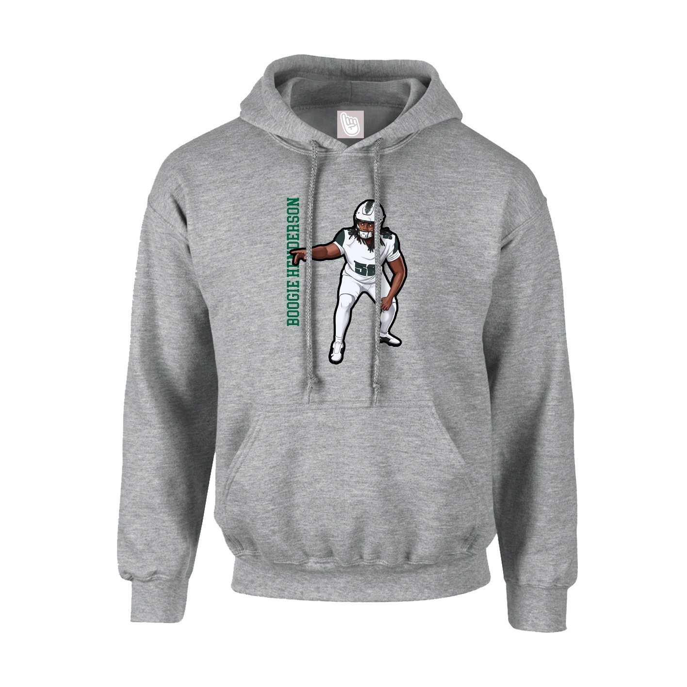 Youth Hoodie — Name Vertical in Grey