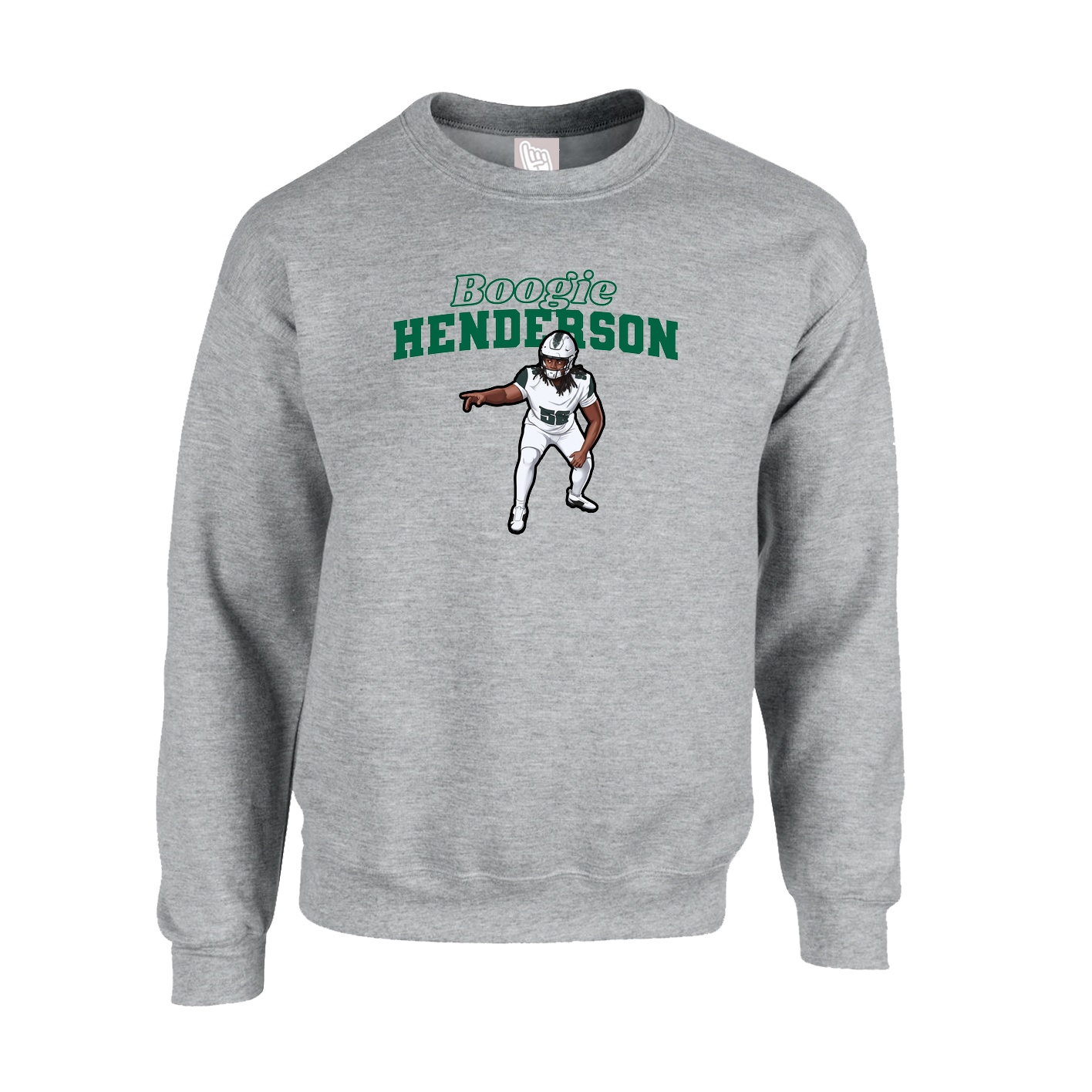 Fleece Crew — Name Arch in Grey