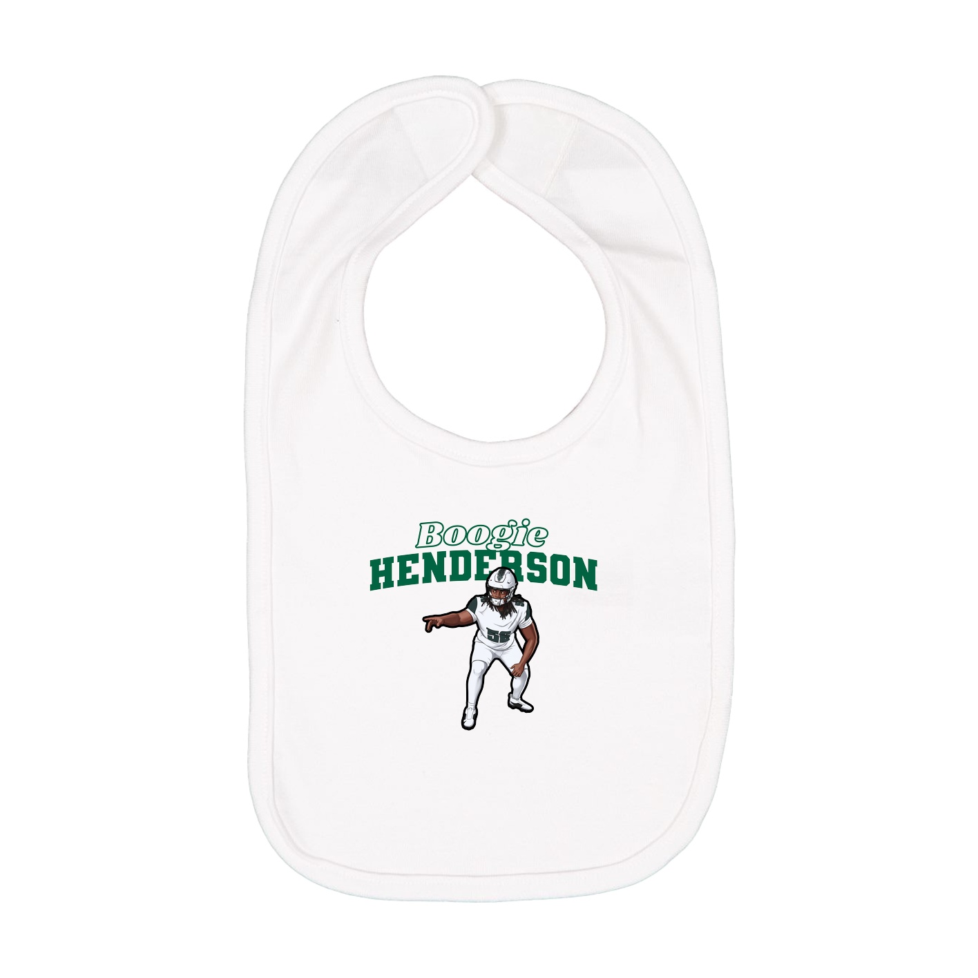 Infant Bib — Name Arch in White
