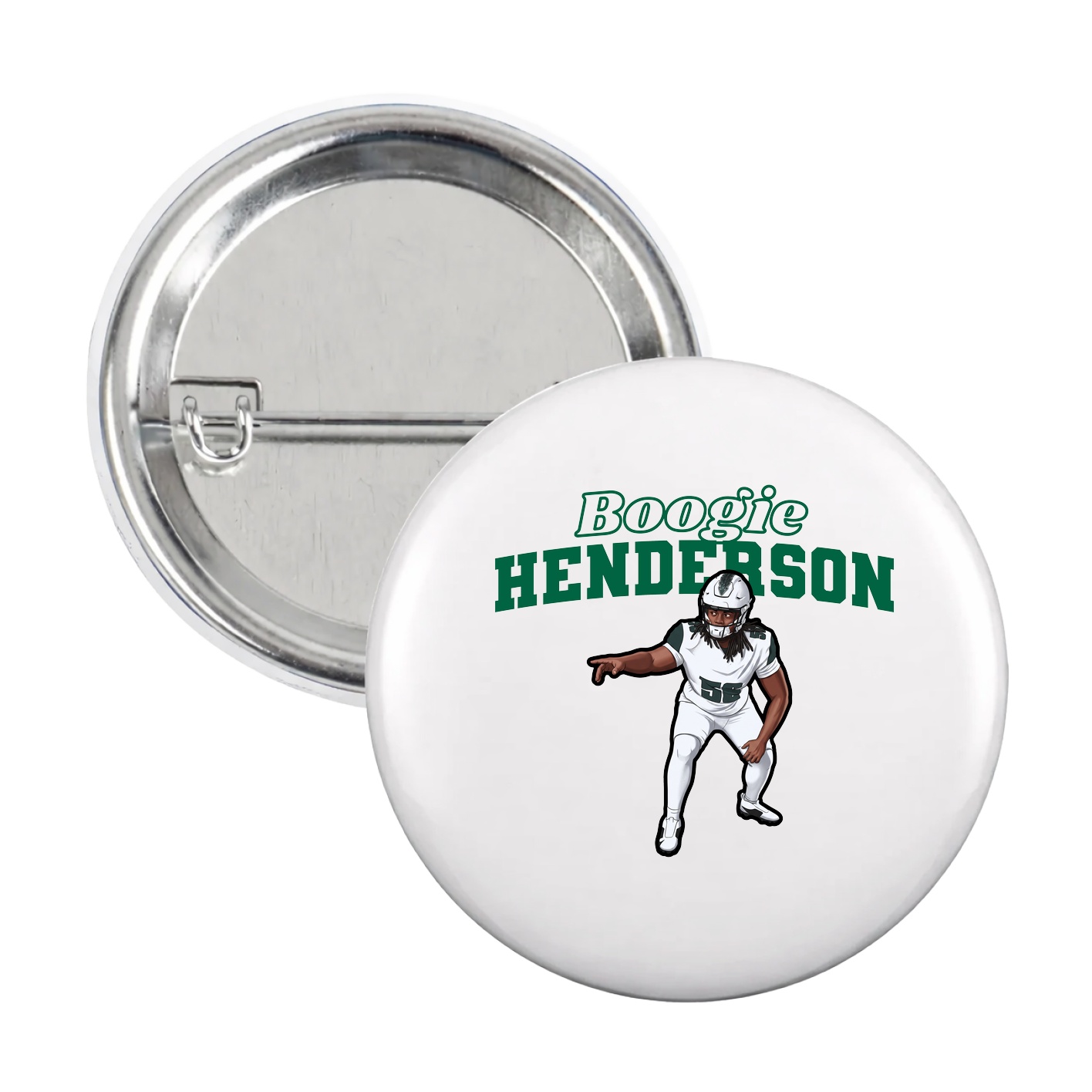 Game Day Button — Name Arch in White