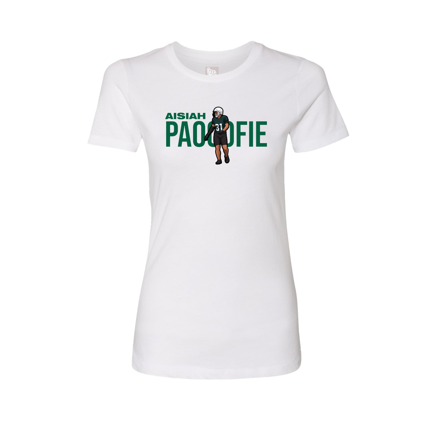 Fitted Women's Tee — Player Name in White