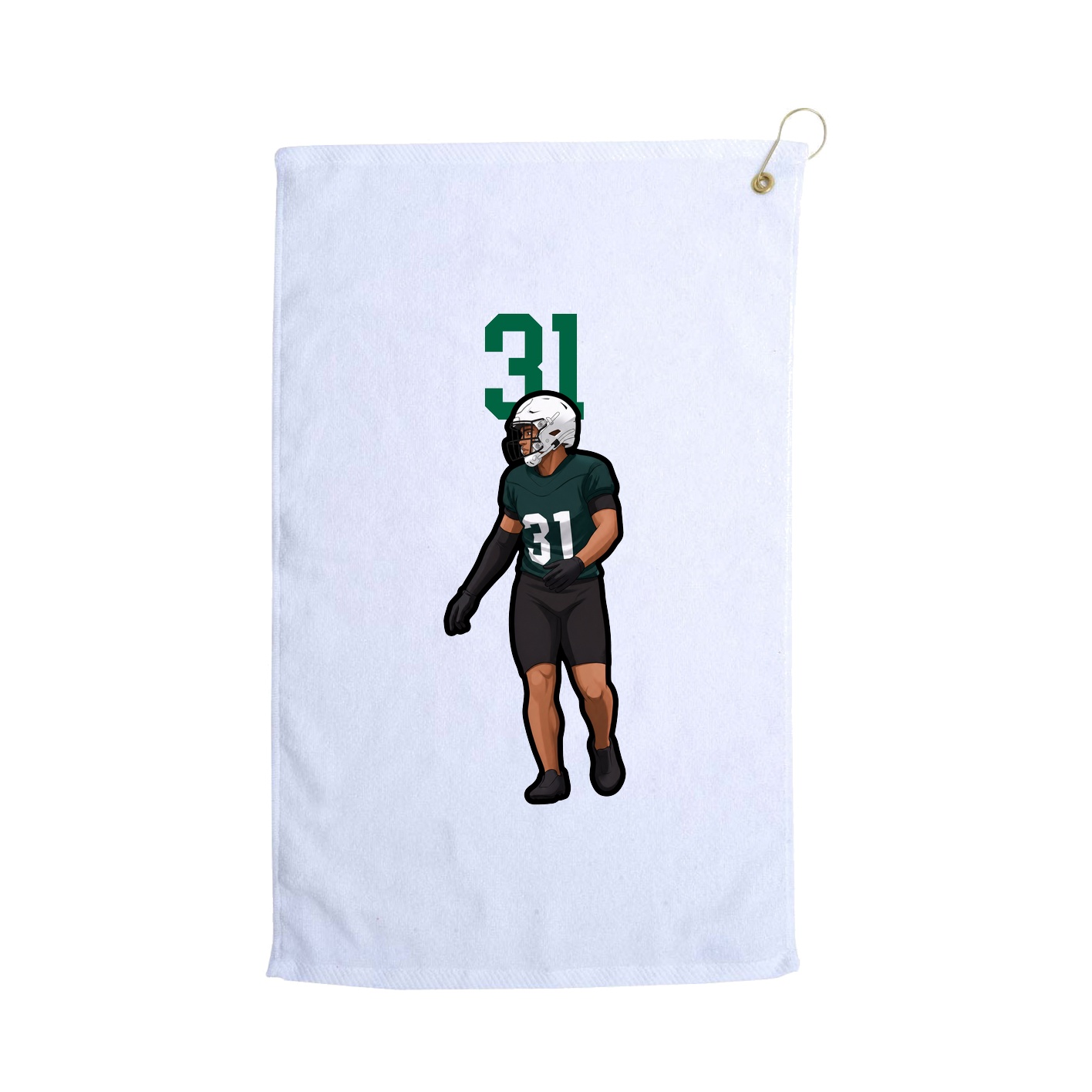Golf Towel — Number Top in White