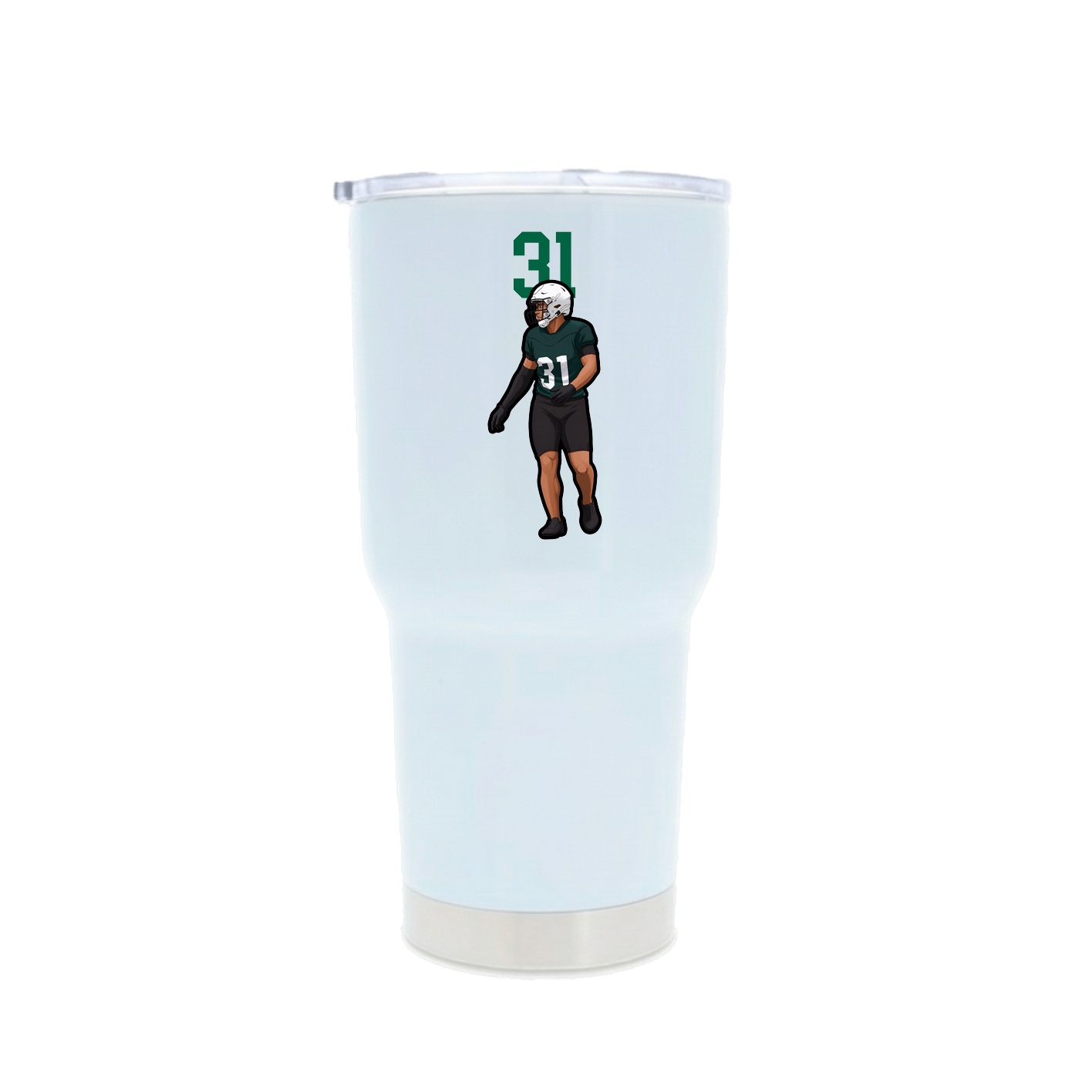 30oz Stainless Steel Tumbler — Number Top in White