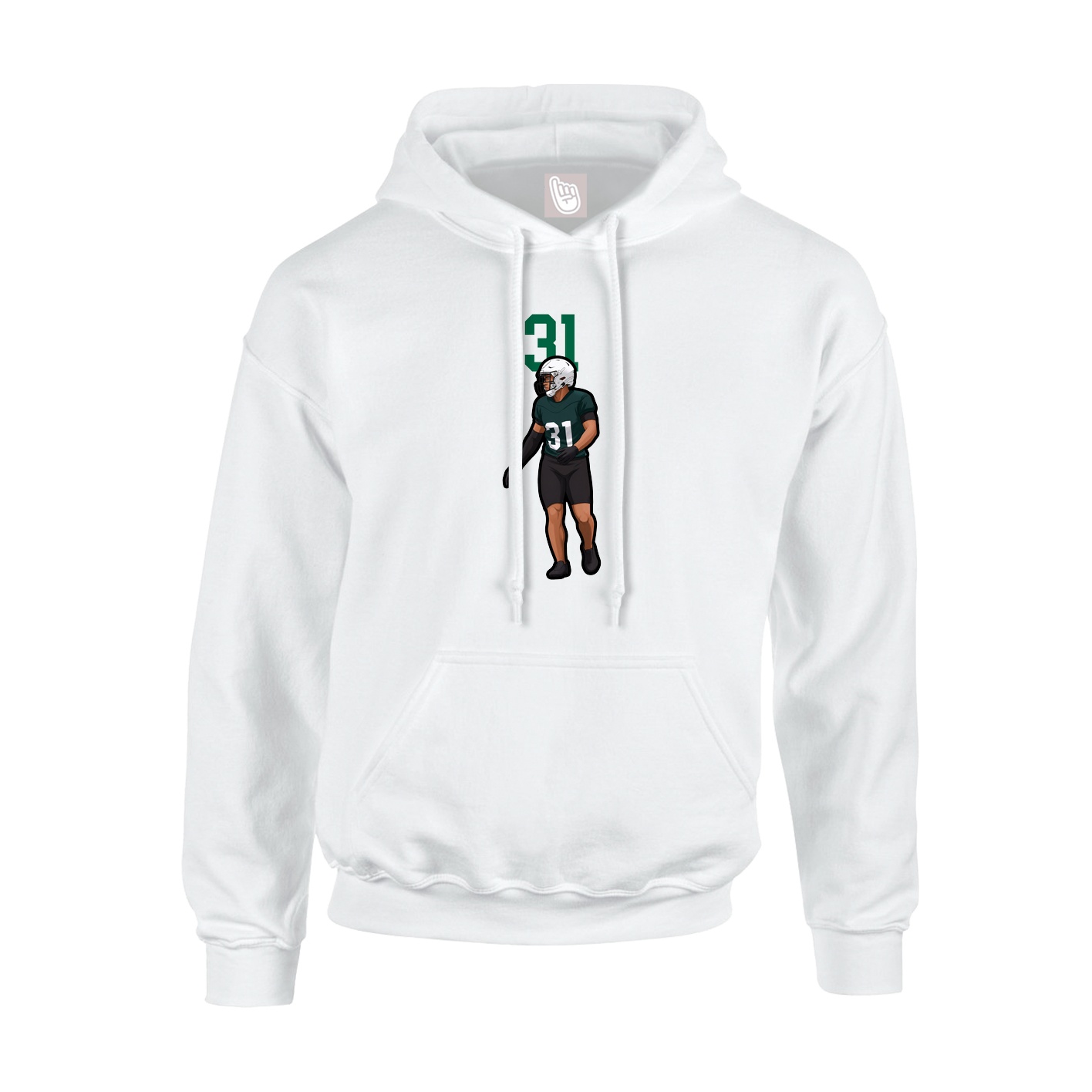 Hoodie — Number Top in White