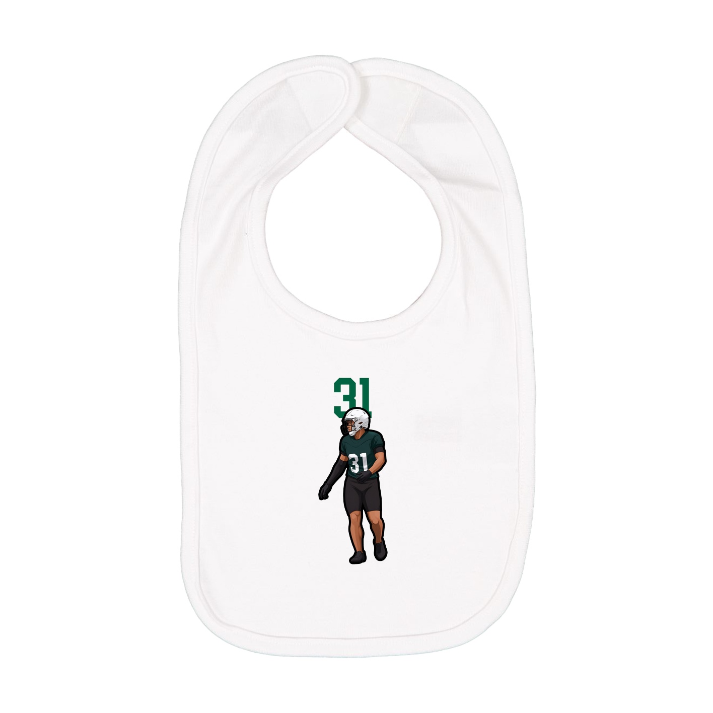 Infant Bib — Number Top in White