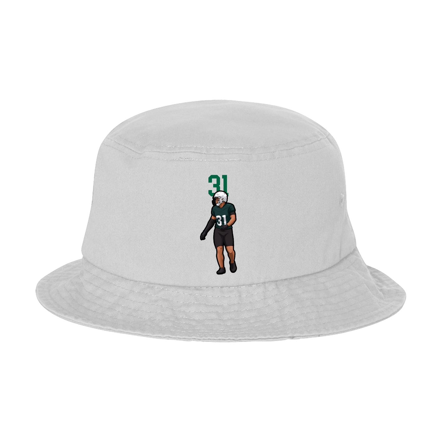 Bucket Cap — Number Top in White