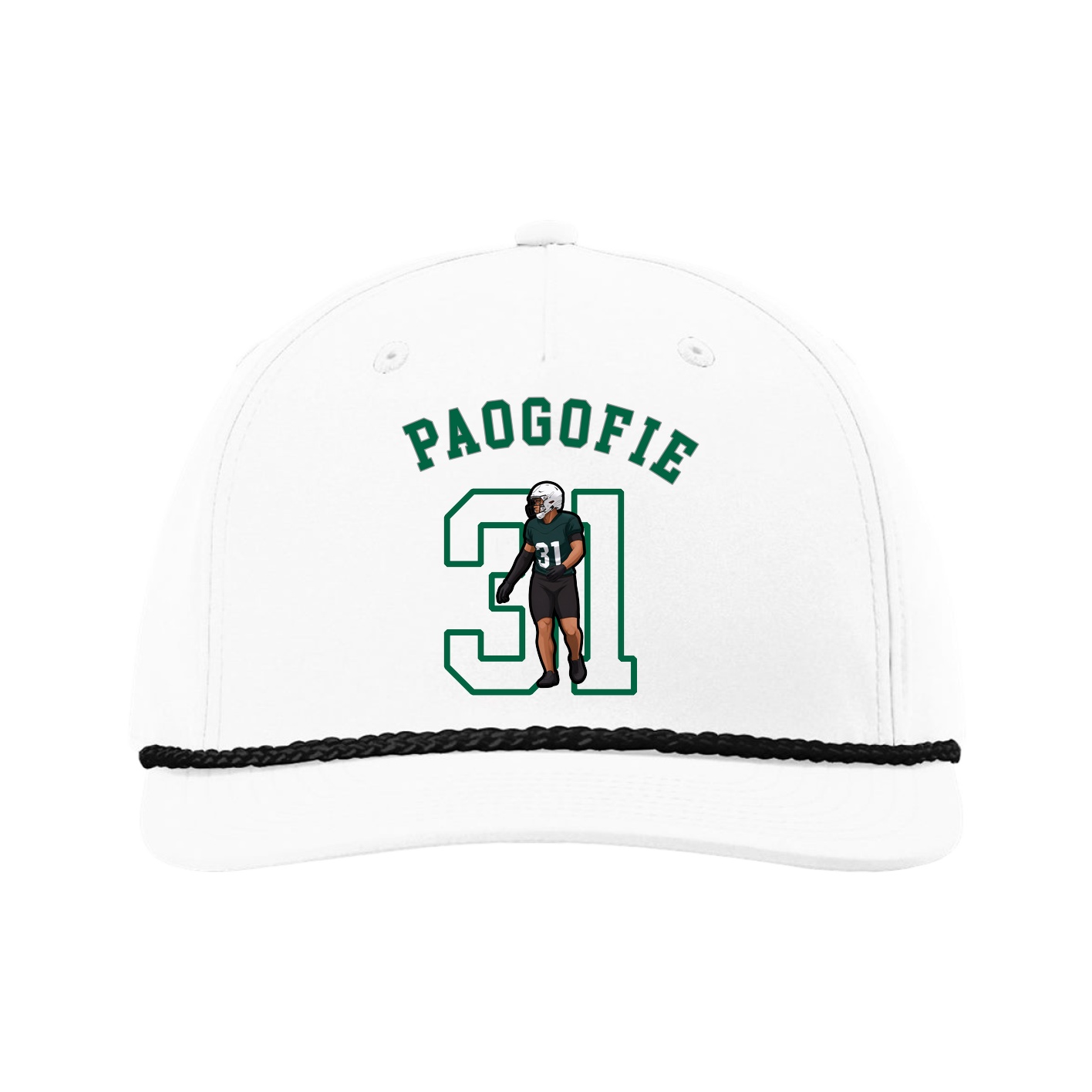Five-Panel Classic Rope Cap — Shirsey Arch in White