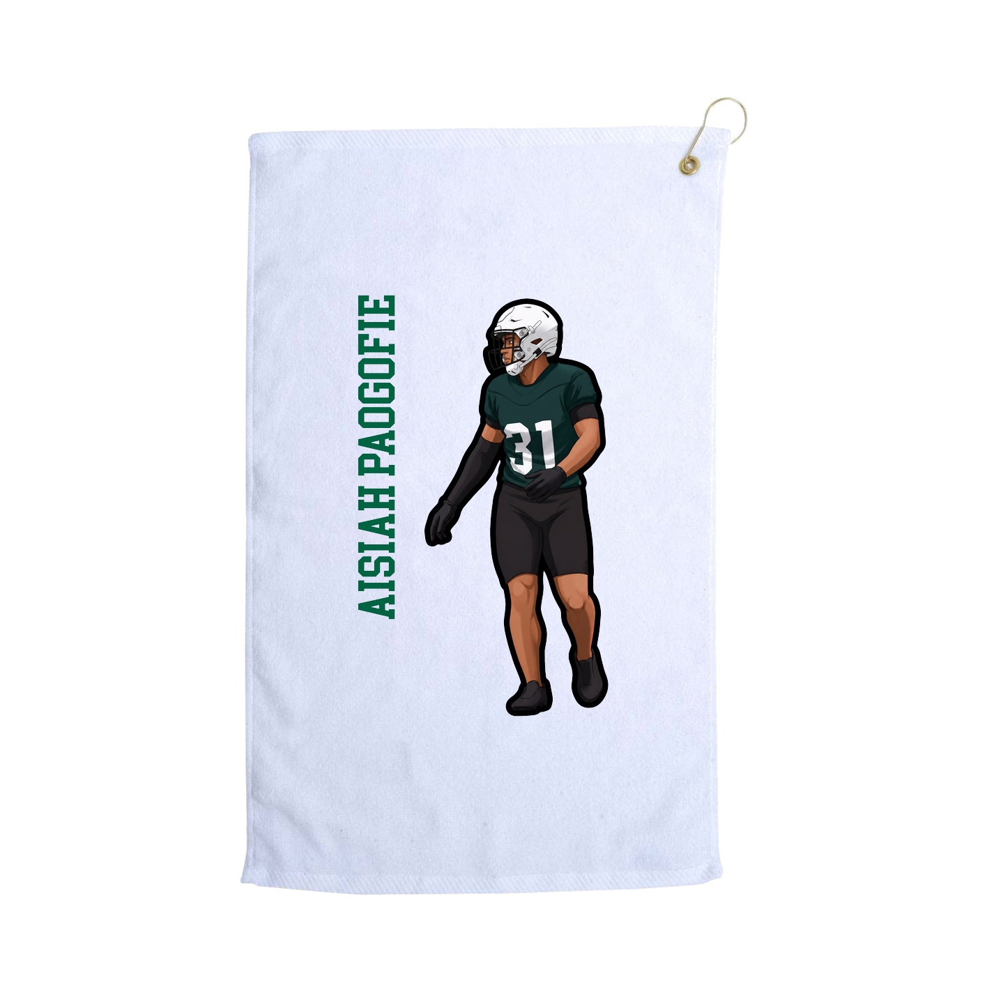 Golf Towel — Name Vertical in White