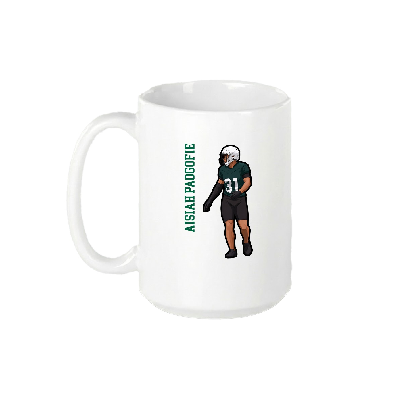 15oz Coffee Mug — Name Vertical in White
