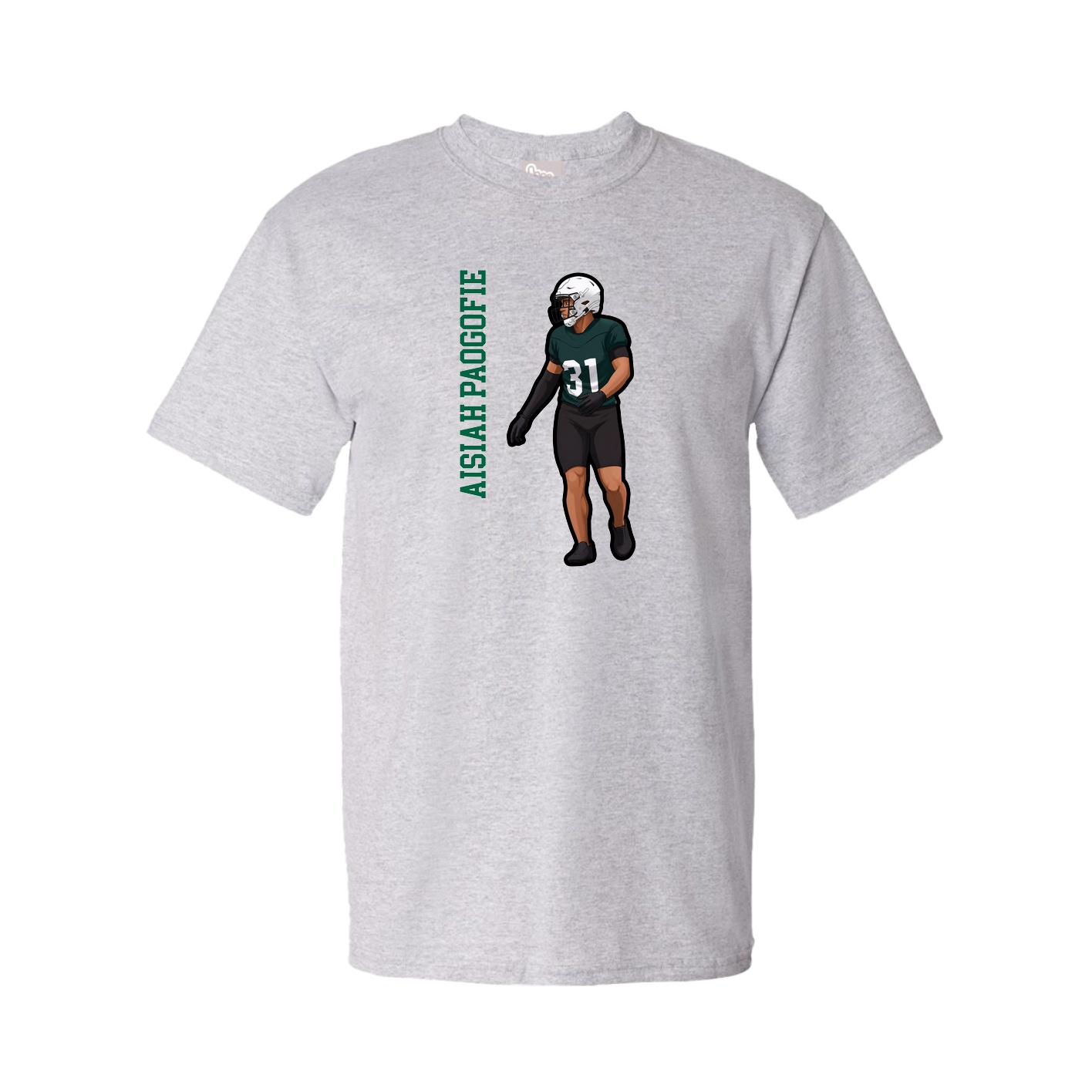 Youth Tee — Name Vertical in Grey