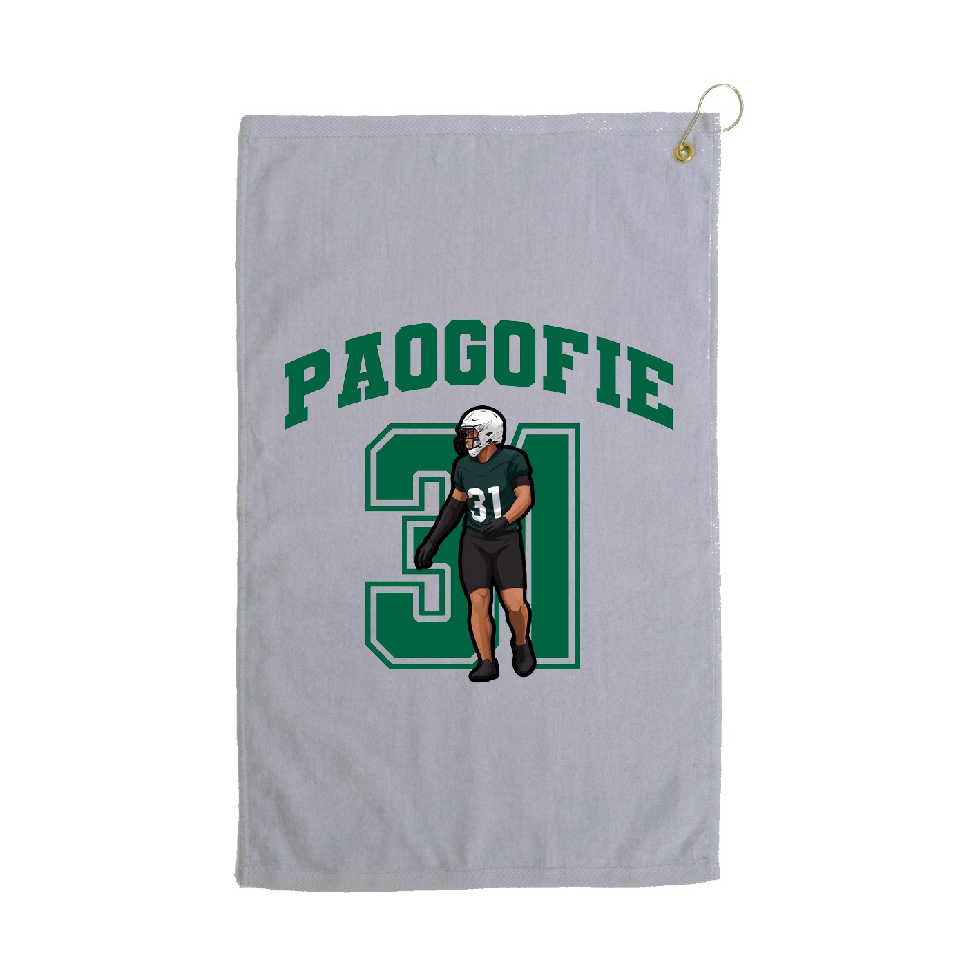 Golf Towel — Number in Grey