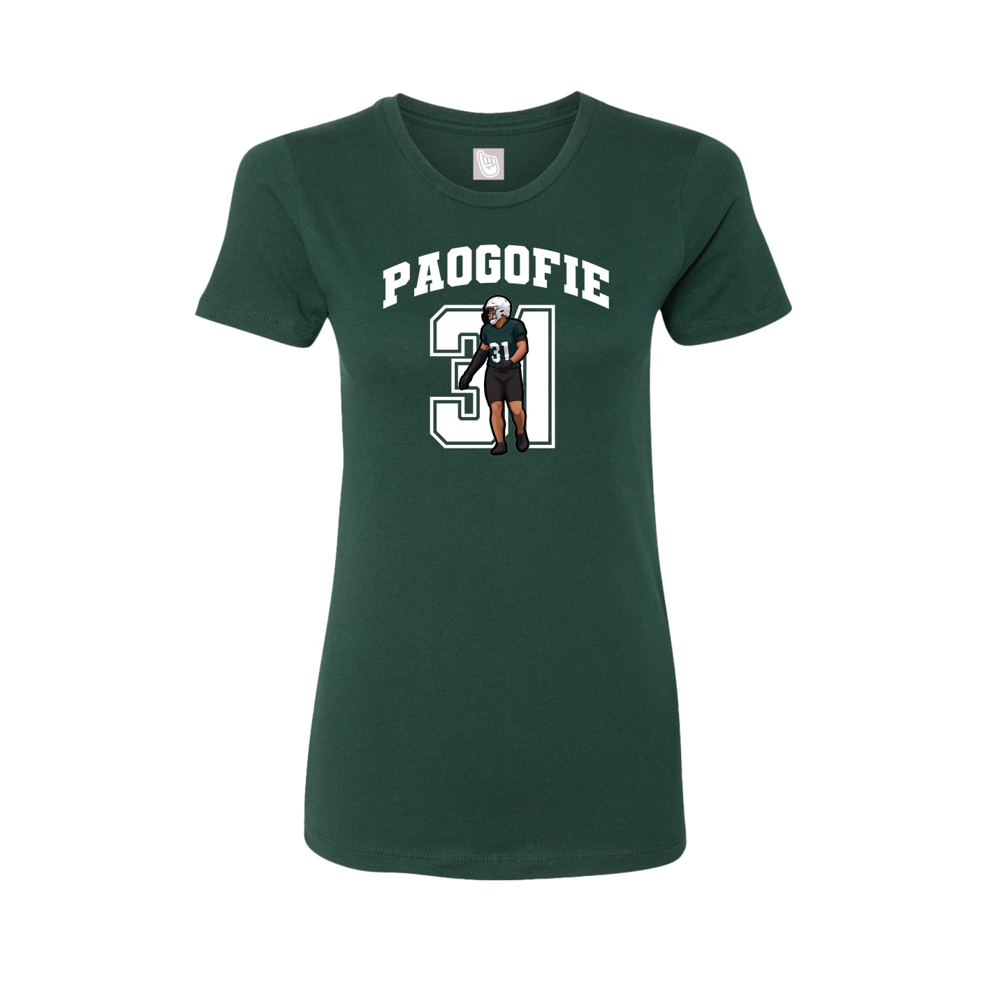Fitted Women's Tee — Number in Green