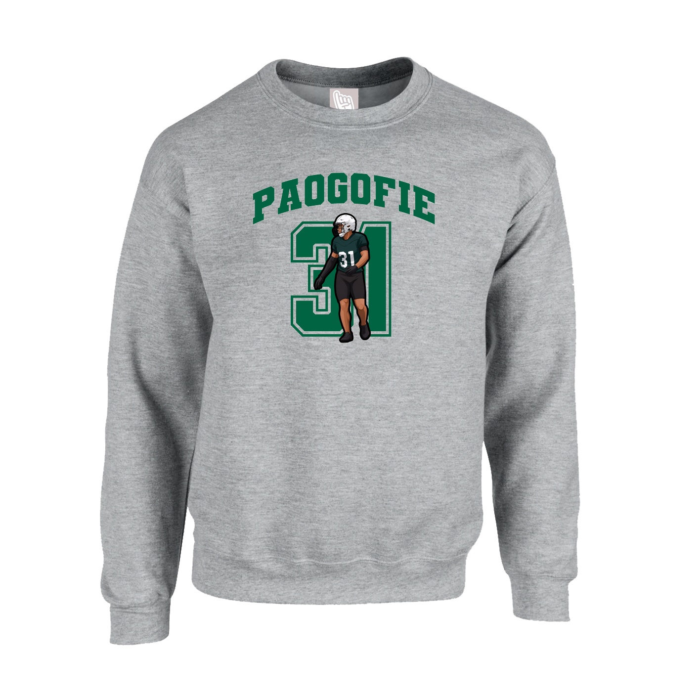 Fleece Crew — Number in Grey