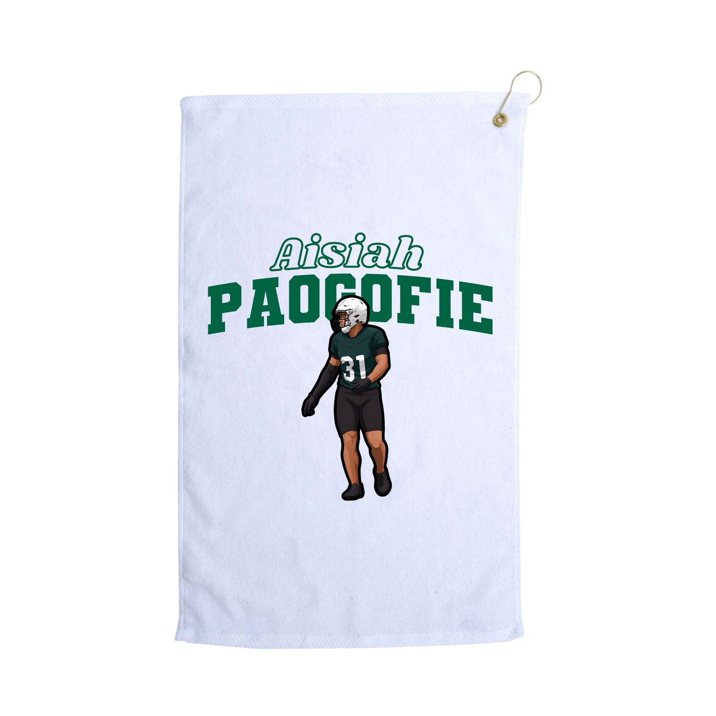 Golf Towel — Name Arch in White