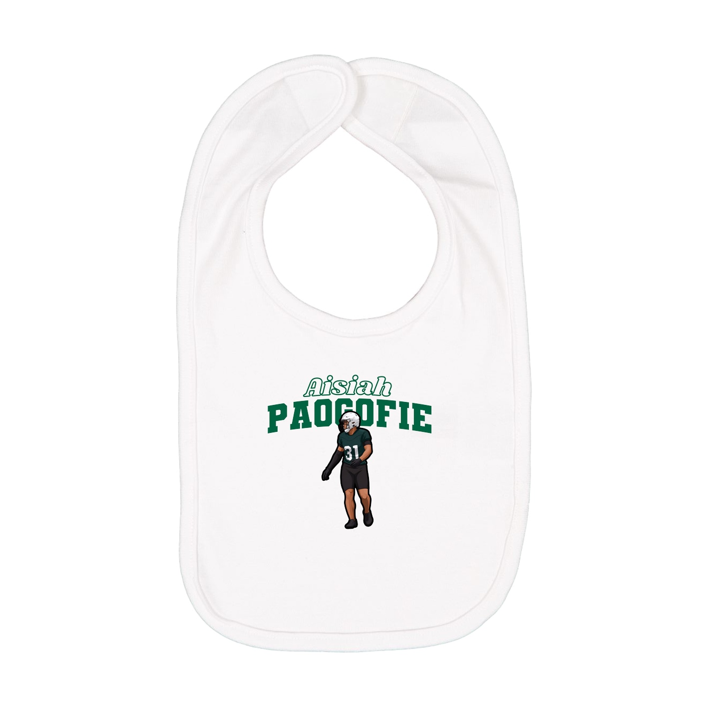 Infant Bib — Name Arch in White