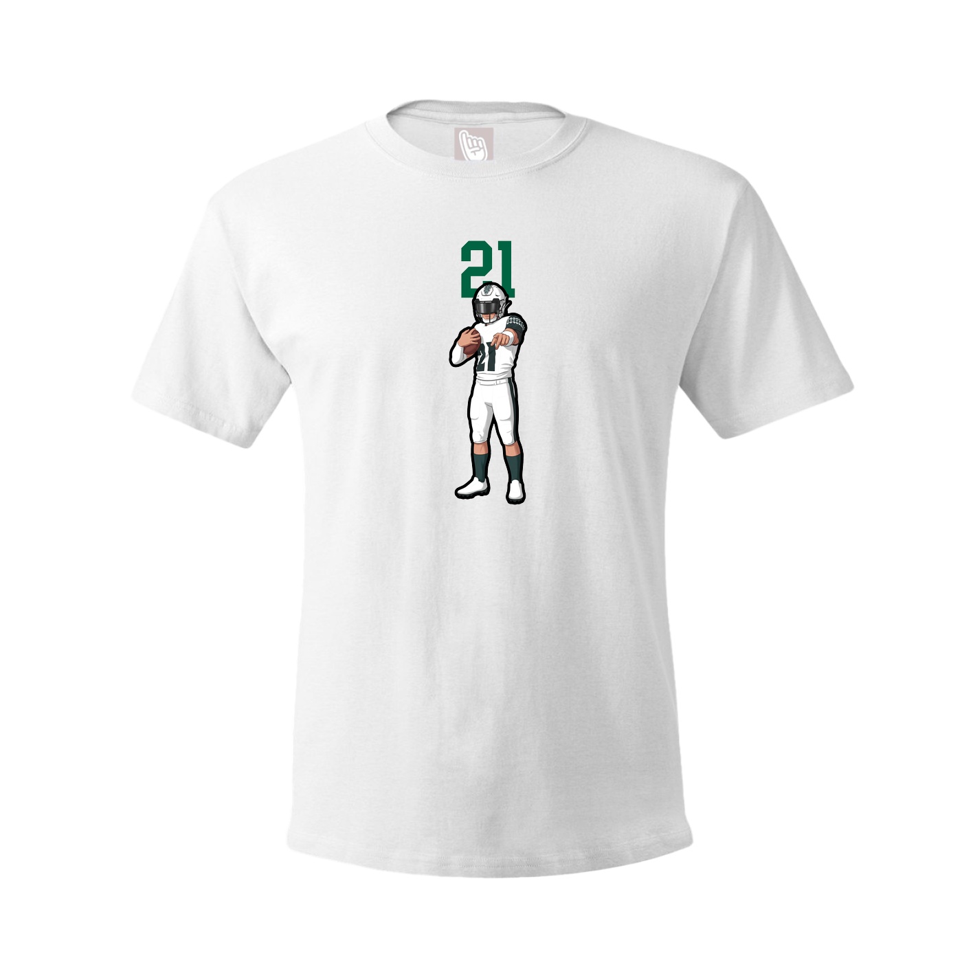 Youth Tee — Number Top in White