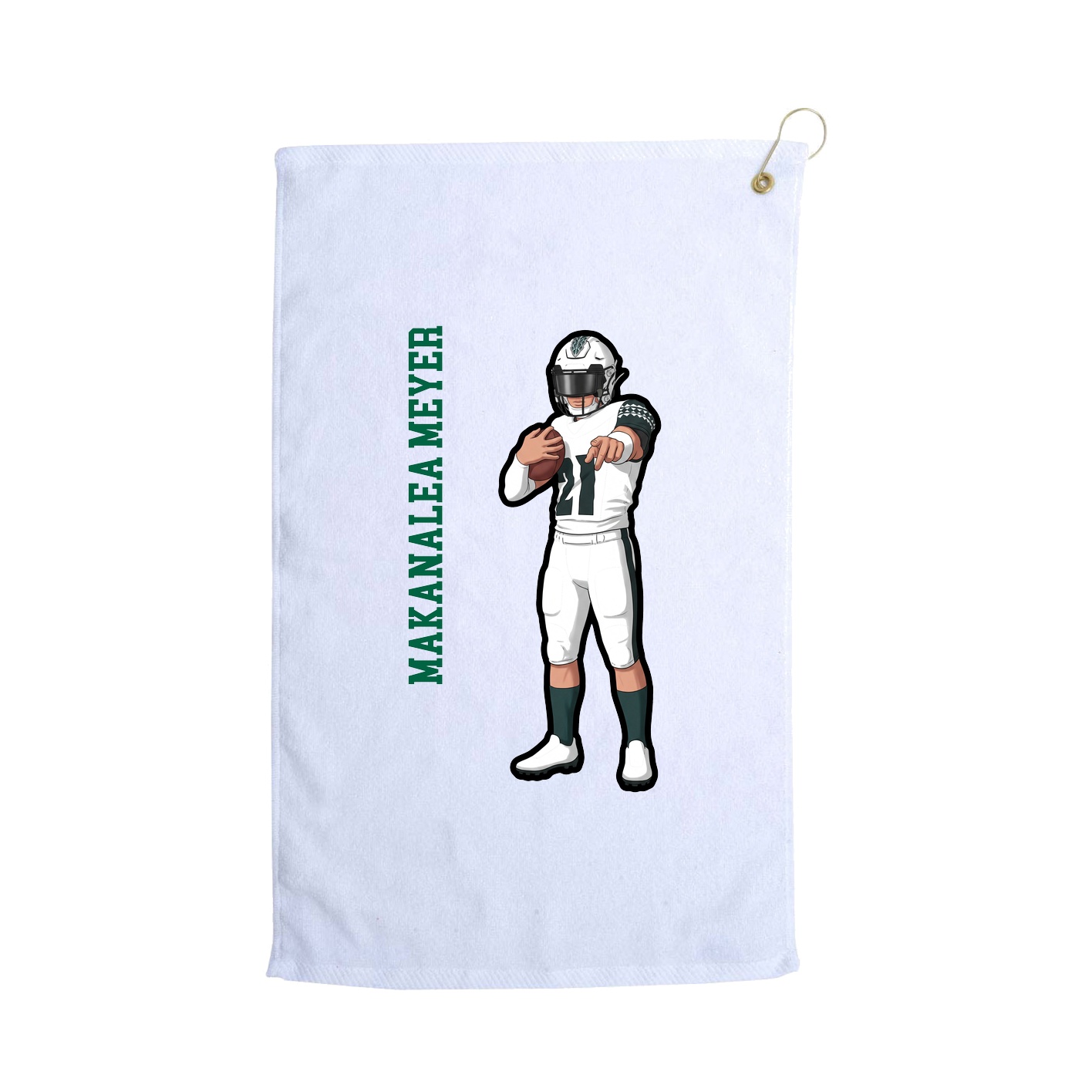 Golf Towel — Name Vertical in White
