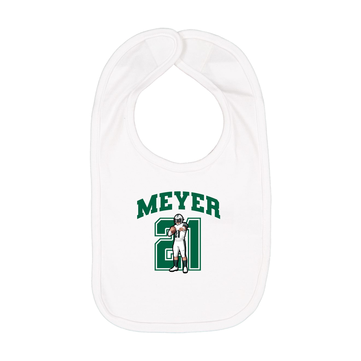 Infant Bib — Number in White