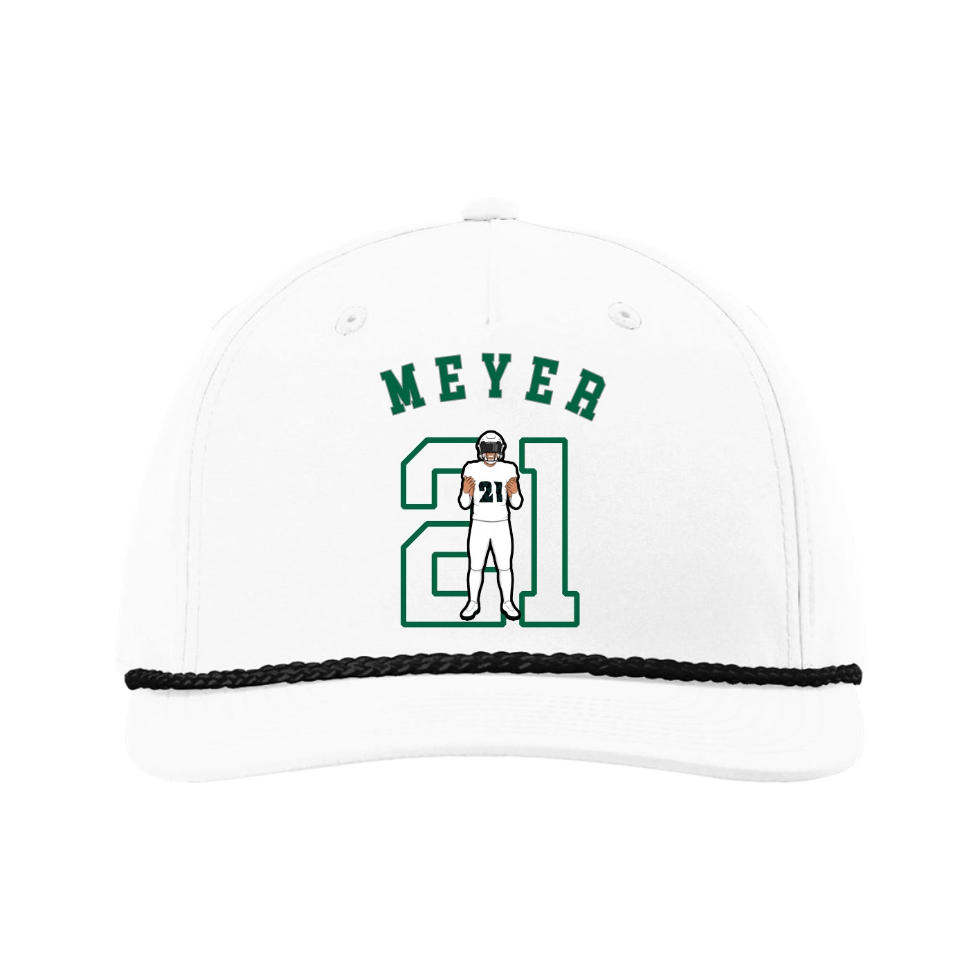 Five-Panel Classic Rope Cap — Shirsey Arch in White