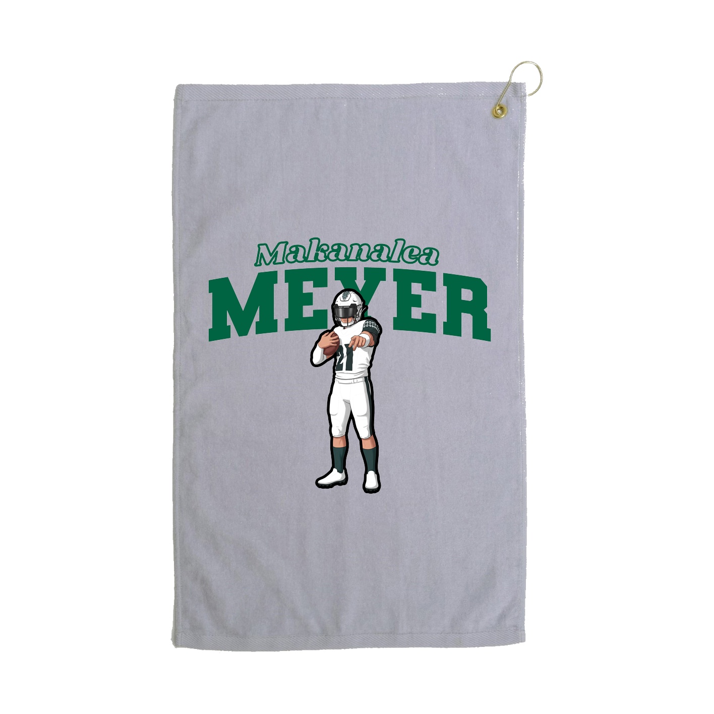 Golf Towel — Name Arch in Grey